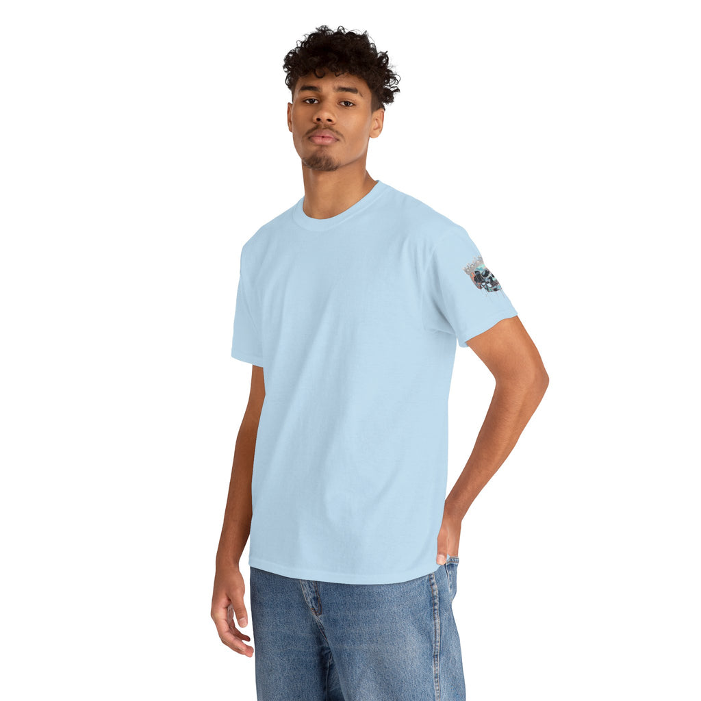 T-Shirt — Minimal 'Meso Collective' Back Print Tee with Subtle Sleeve Graphic