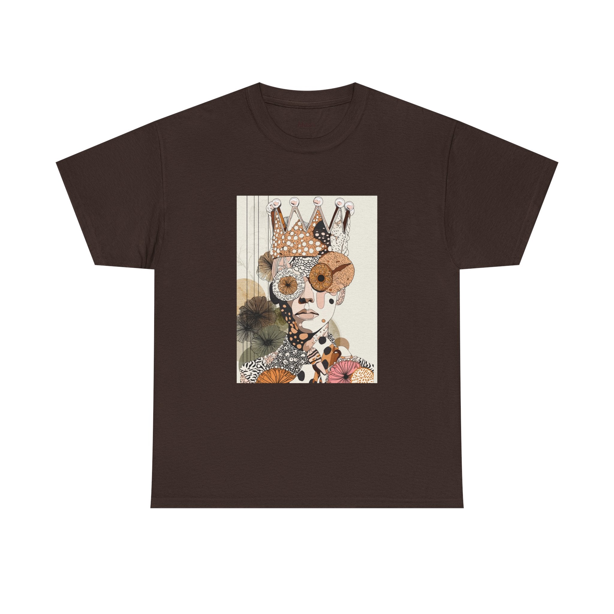 Surreal Crowned Face Art Tee — Abstract Collage Graphic T-Shirt