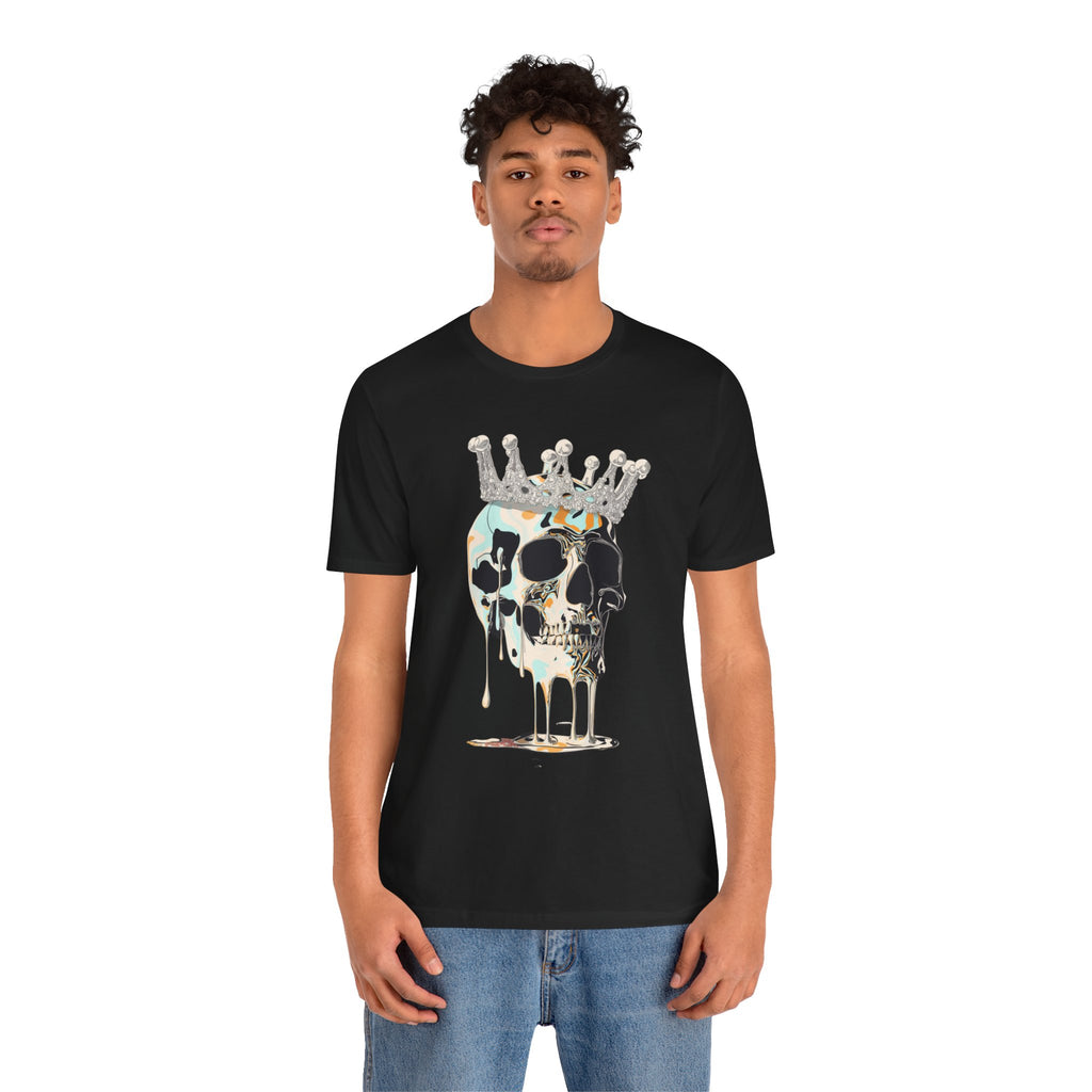 Skull Crown Graphic Tee — Dripping Art Skull T-Shirt