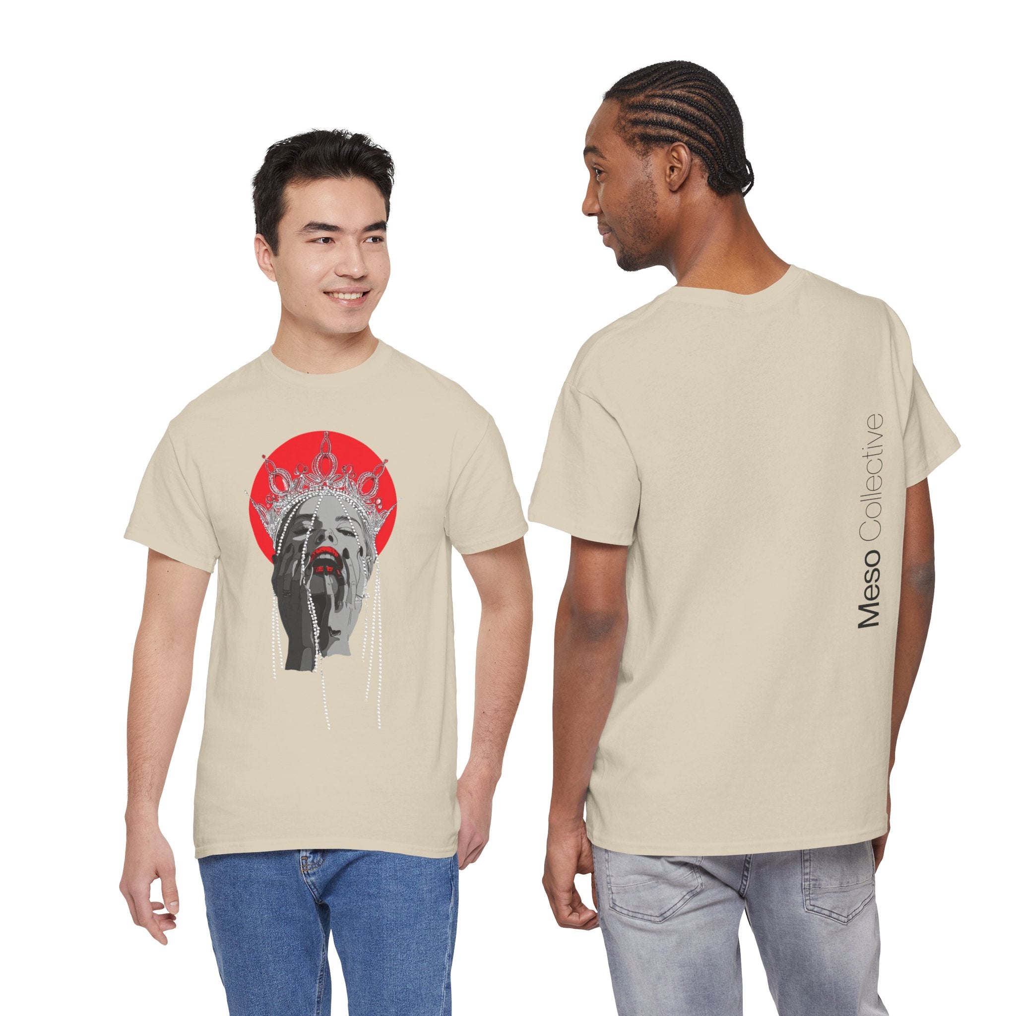 Crowned Scream Graphic Tee — Red Halo Portrait T-Shirt