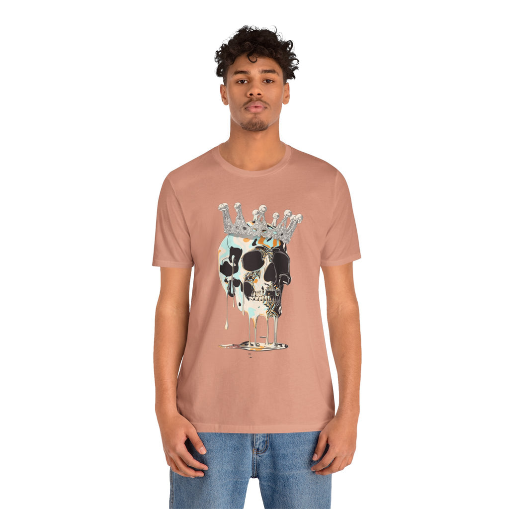Skull Crown Graphic Tee — Dripping Art Skull T-Shirt