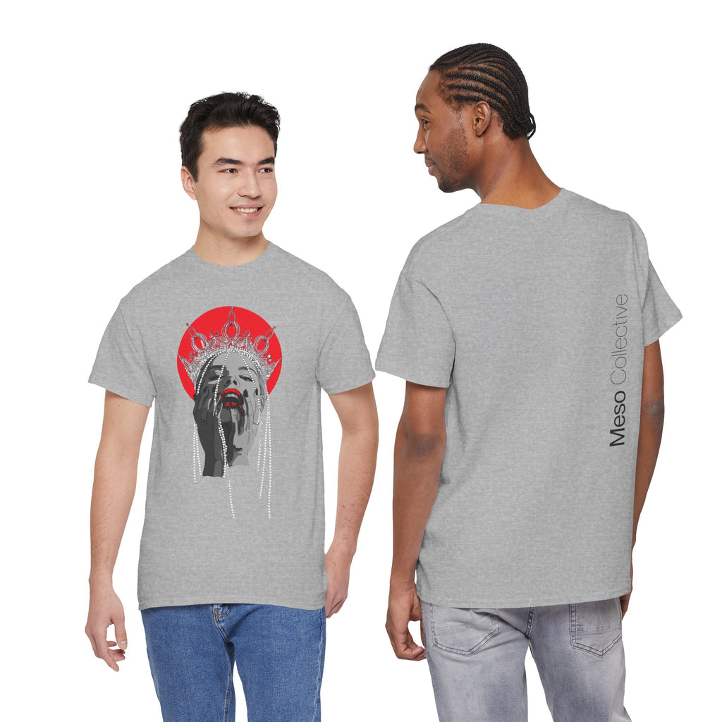Crowned Scream Graphic Tee — Red Halo Portrait T-Shirt