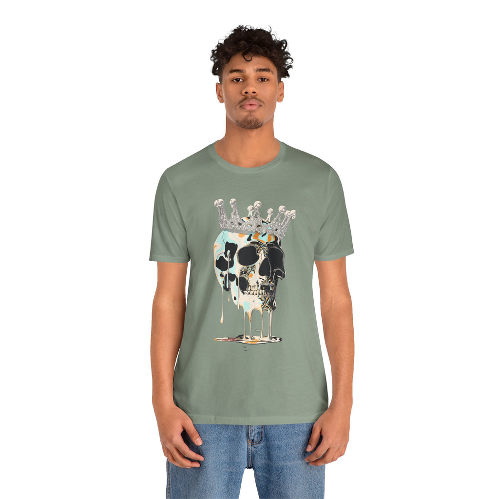 Skull Crown Graphic Tee — Dripping Art Skull T-Shirt