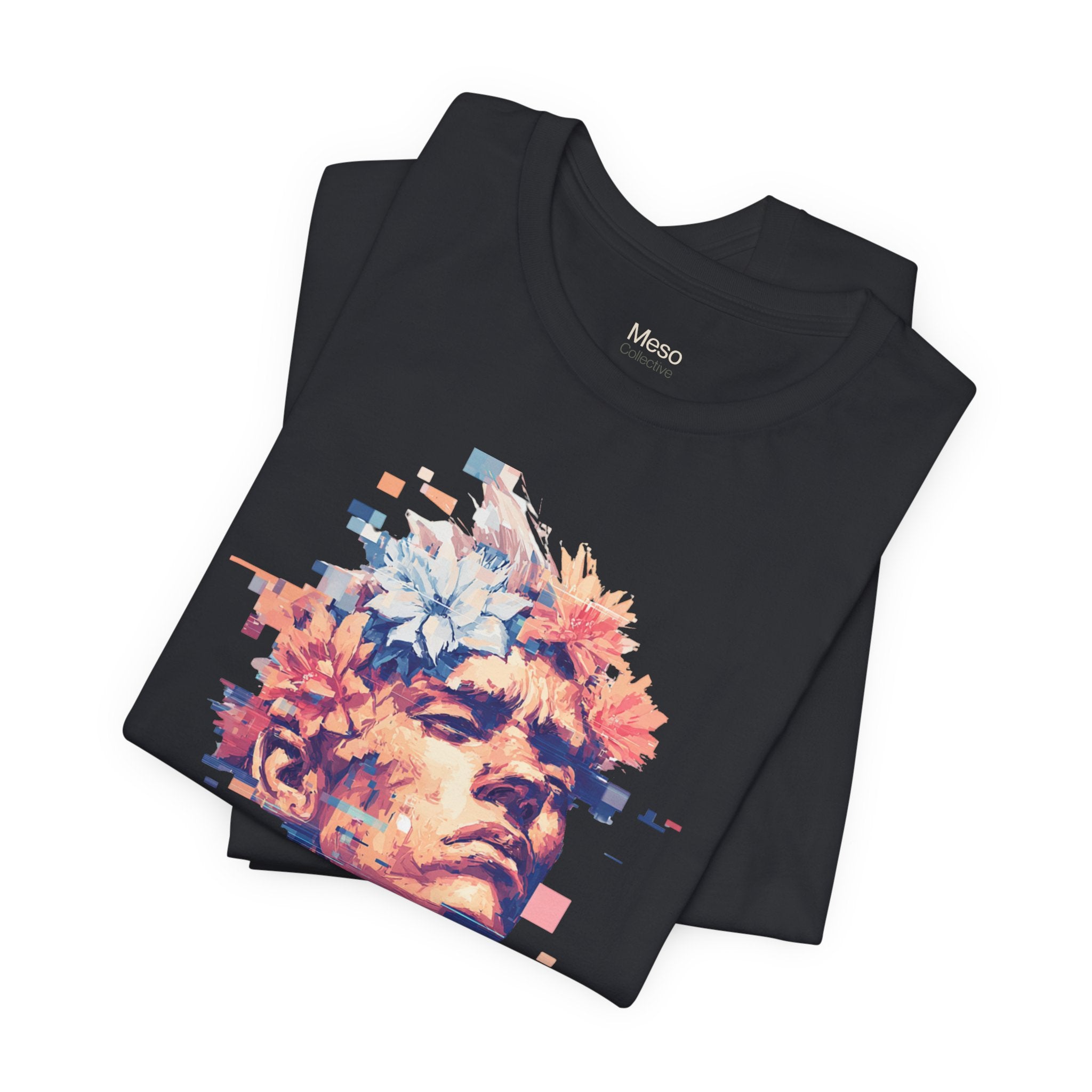 IDGAF Statue Bust Graphic Tee | Glitched Classical Sculpture T-Shirt