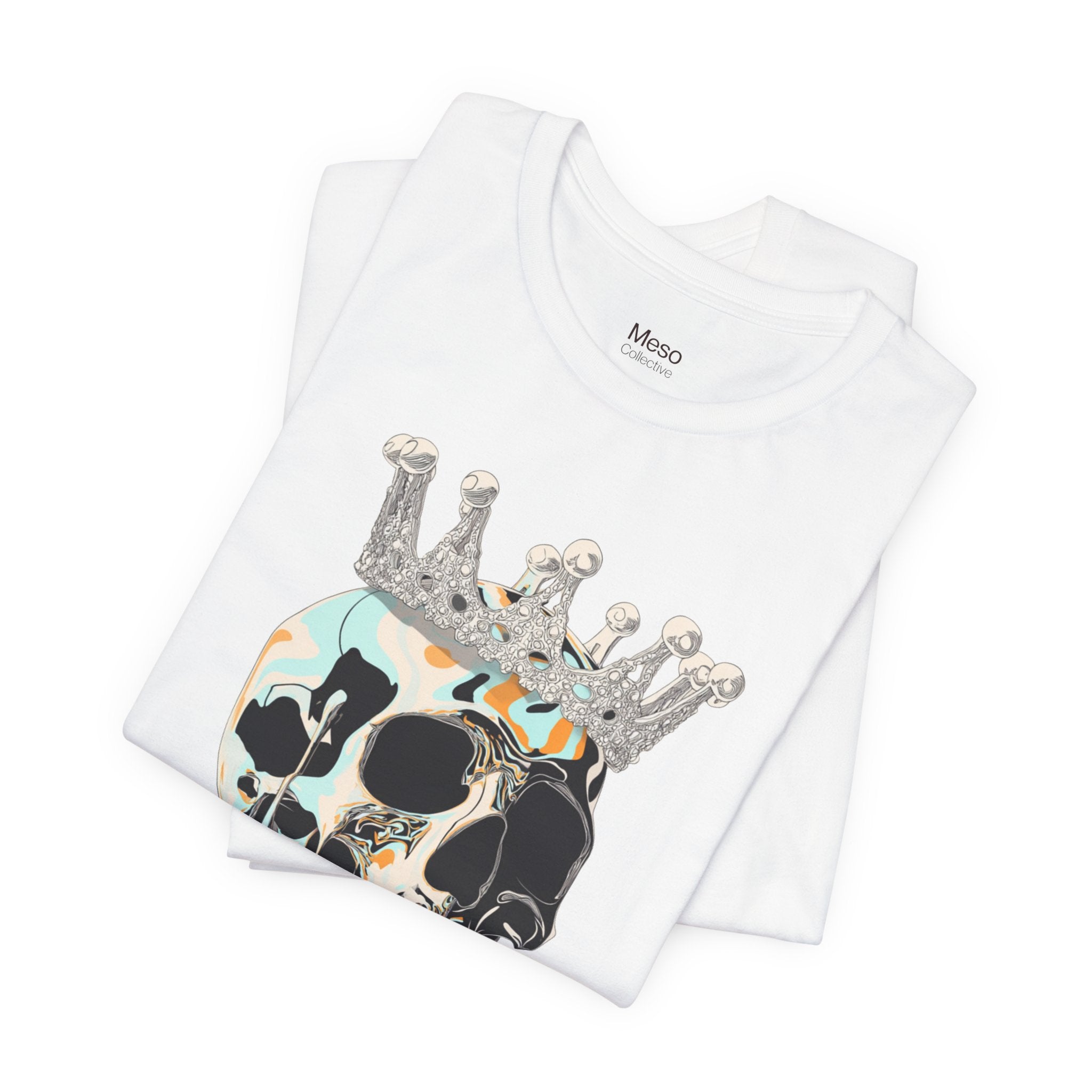 Skull Crown Graphic Tee — Dripping Art Skull T-Shirt