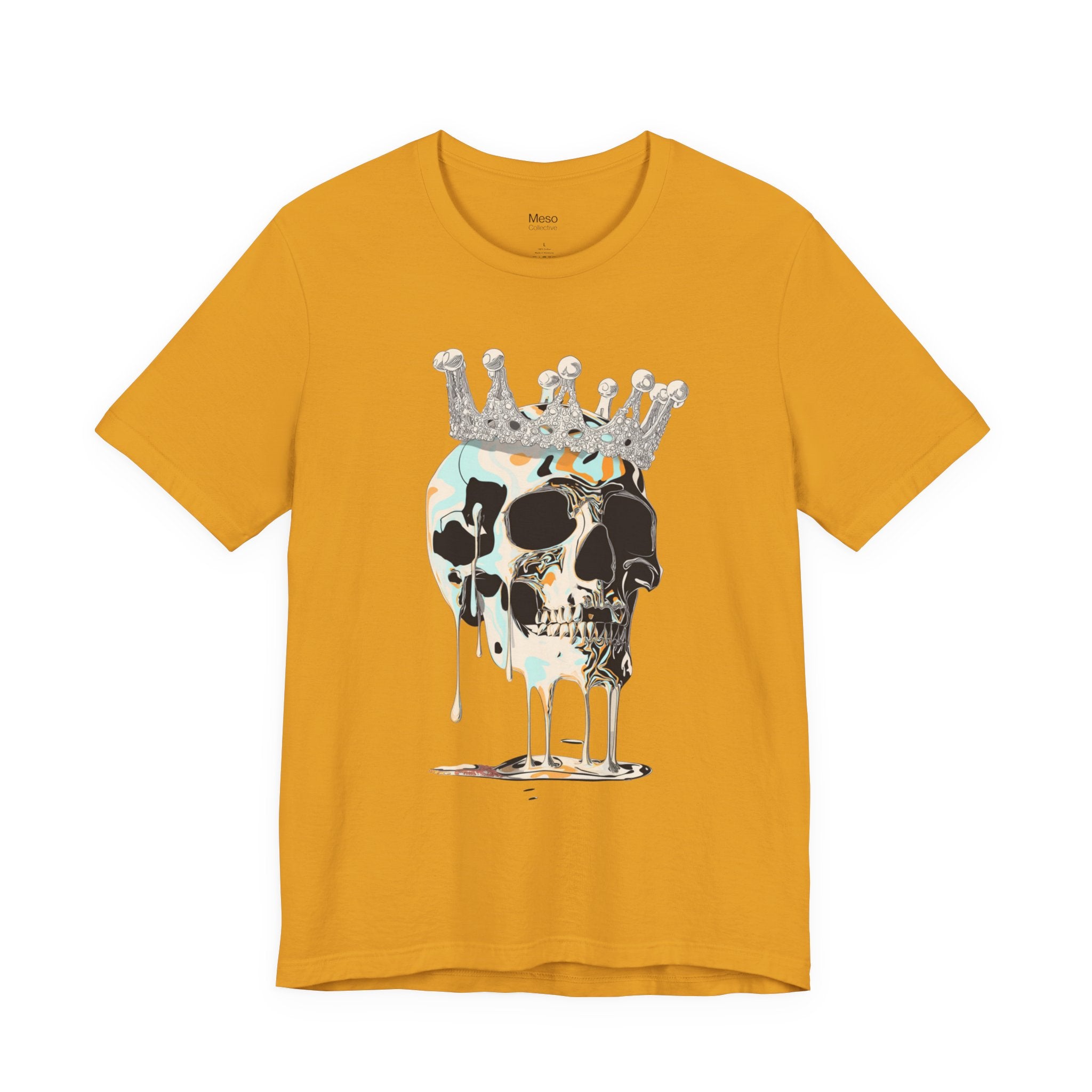 Skull Crown Graphic Tee — Dripping Art Skull T-Shirt