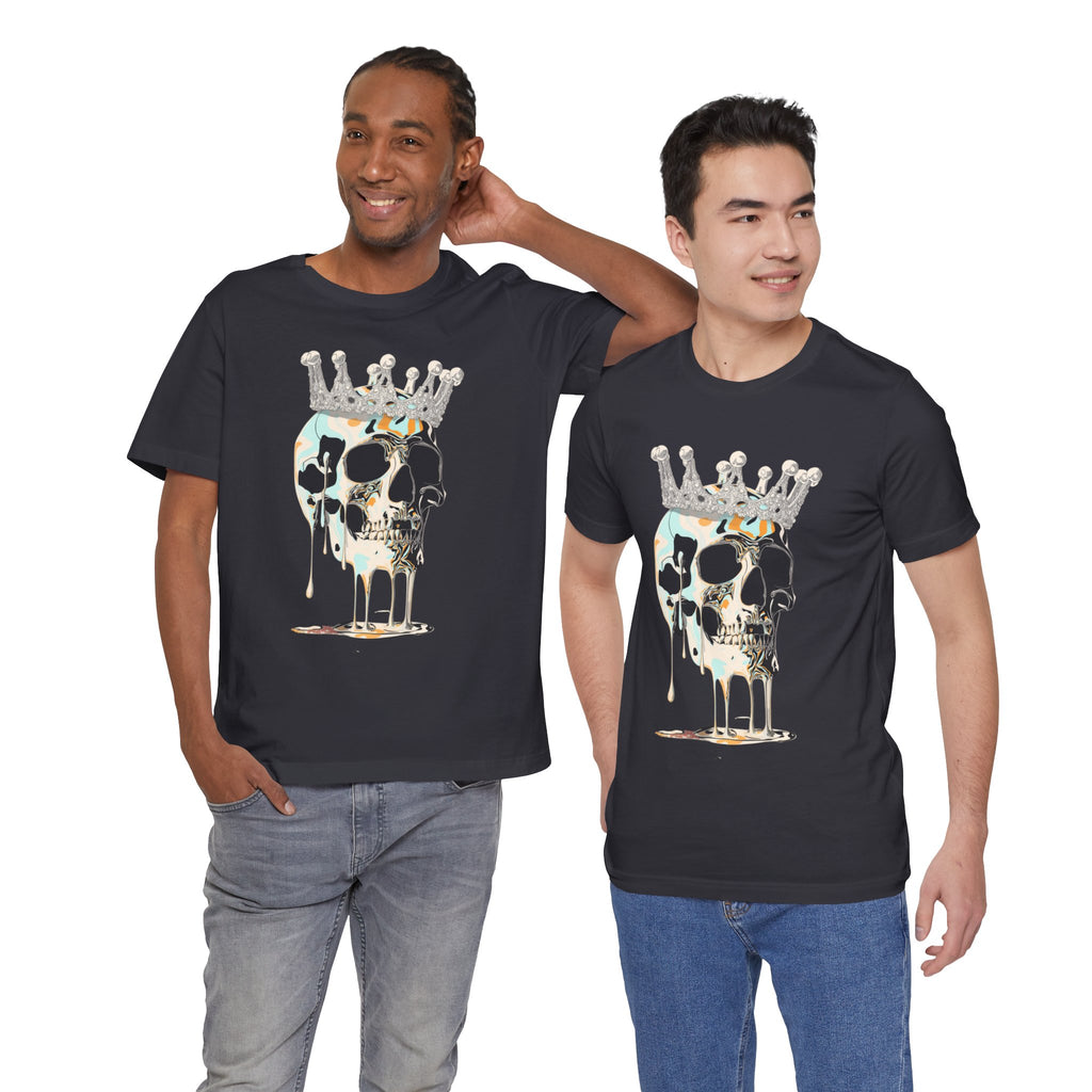 Skull Crown Graphic Tee — Dripping Art Skull T-Shirt