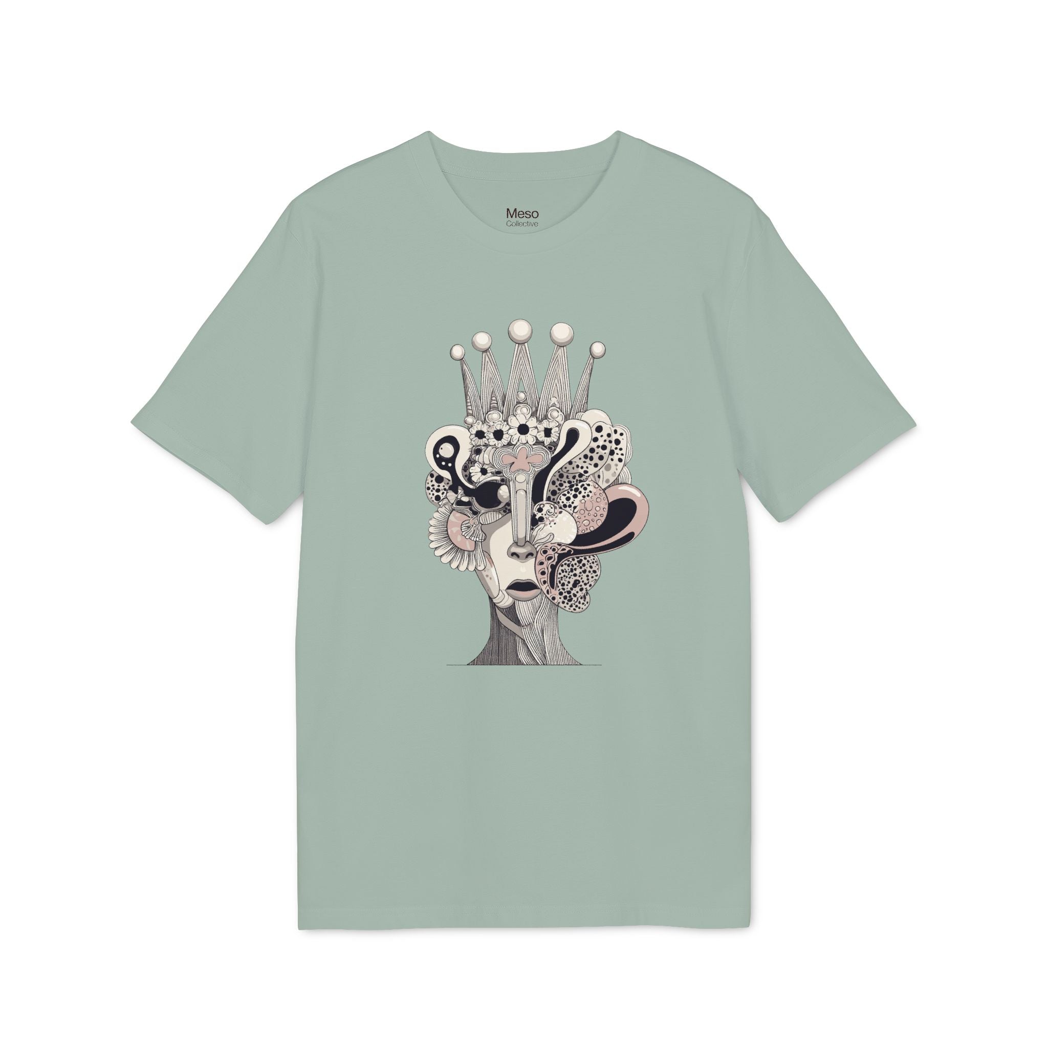 Limited Edition: Artistic Crowned Portrait T-Shirt — Surreal Feminine Collage Tee