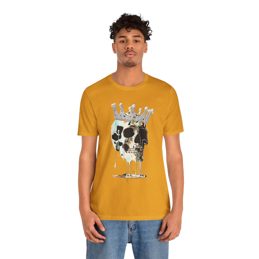 Skull Crown Graphic Tee — Dripping Art Skull T-Shirt