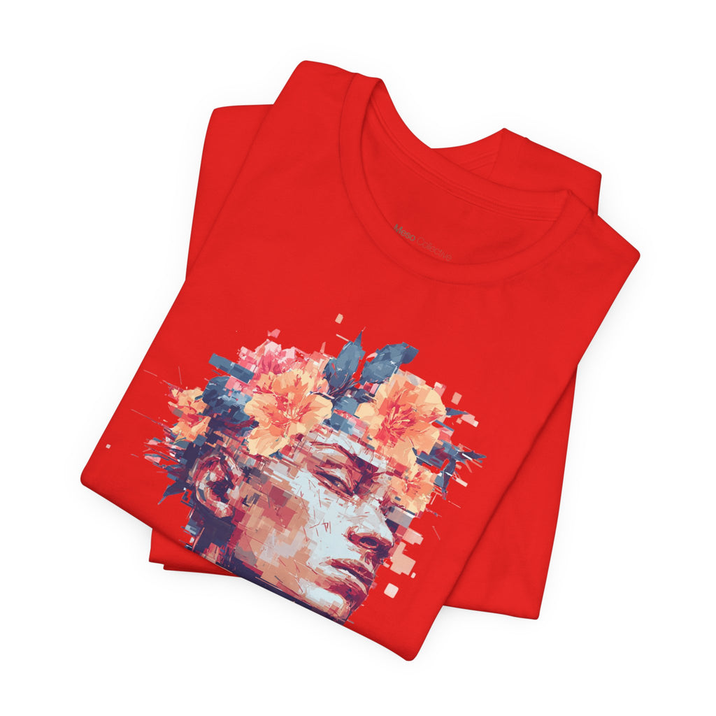 Floral Bust Portrait IDGAF T-Shirt | Artistic Statue Head Tee