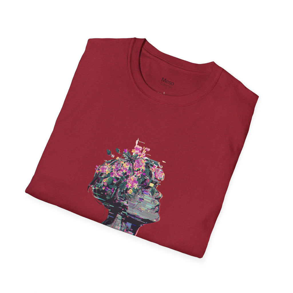 Hope floral bust graphic T-Shirt | silhouette art, glitch collage