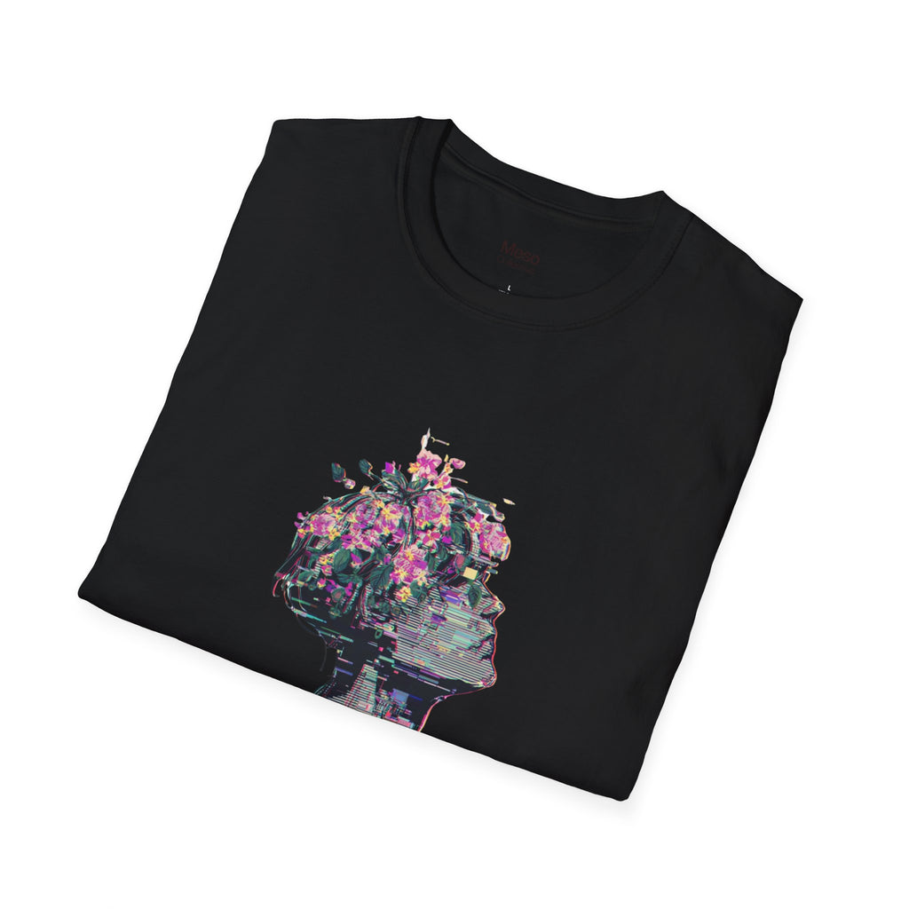 Hope floral bust graphic T-Shirt | silhouette art, glitch collage