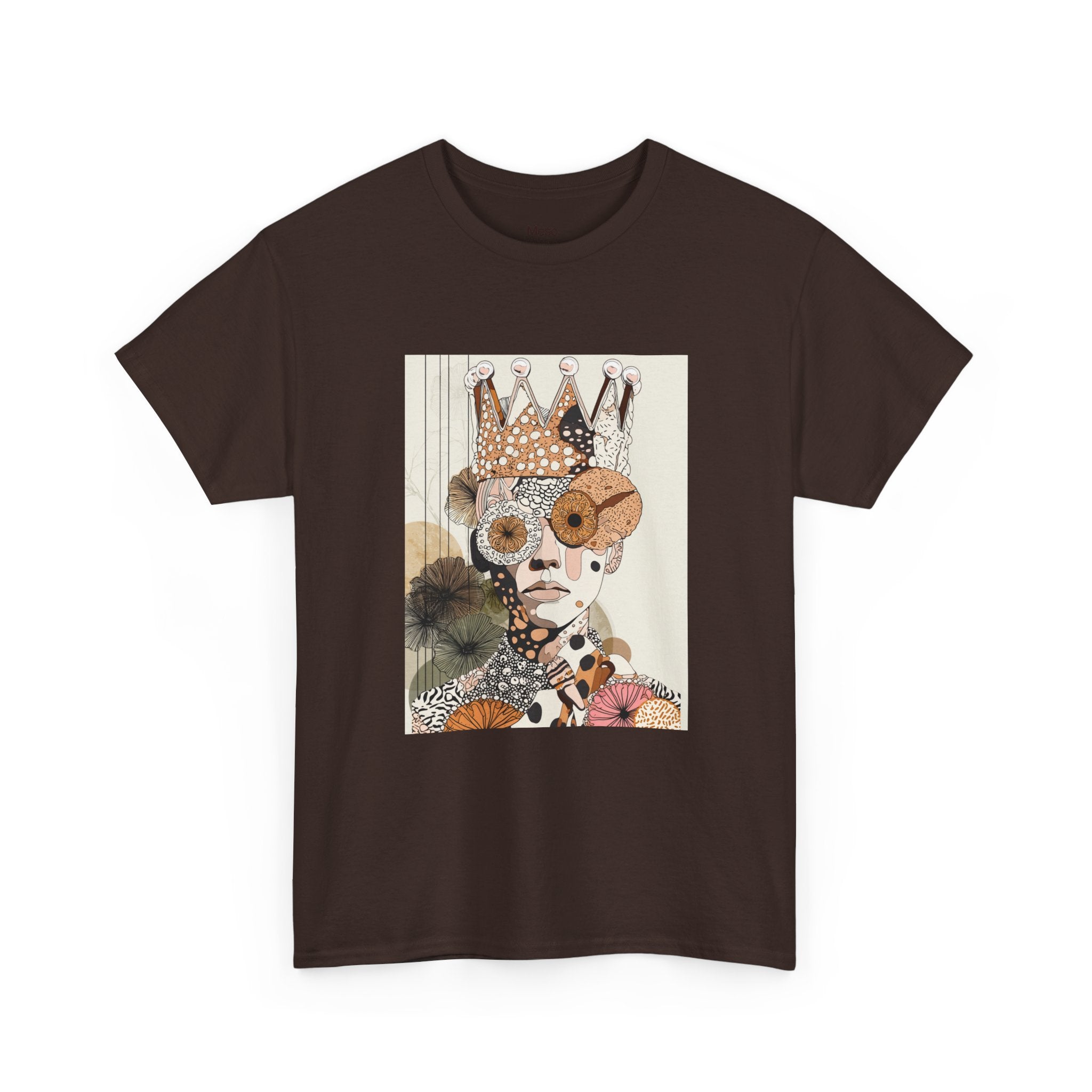 Surreal Crowned Face Art Tee — Abstract Collage Graphic T-Shirt