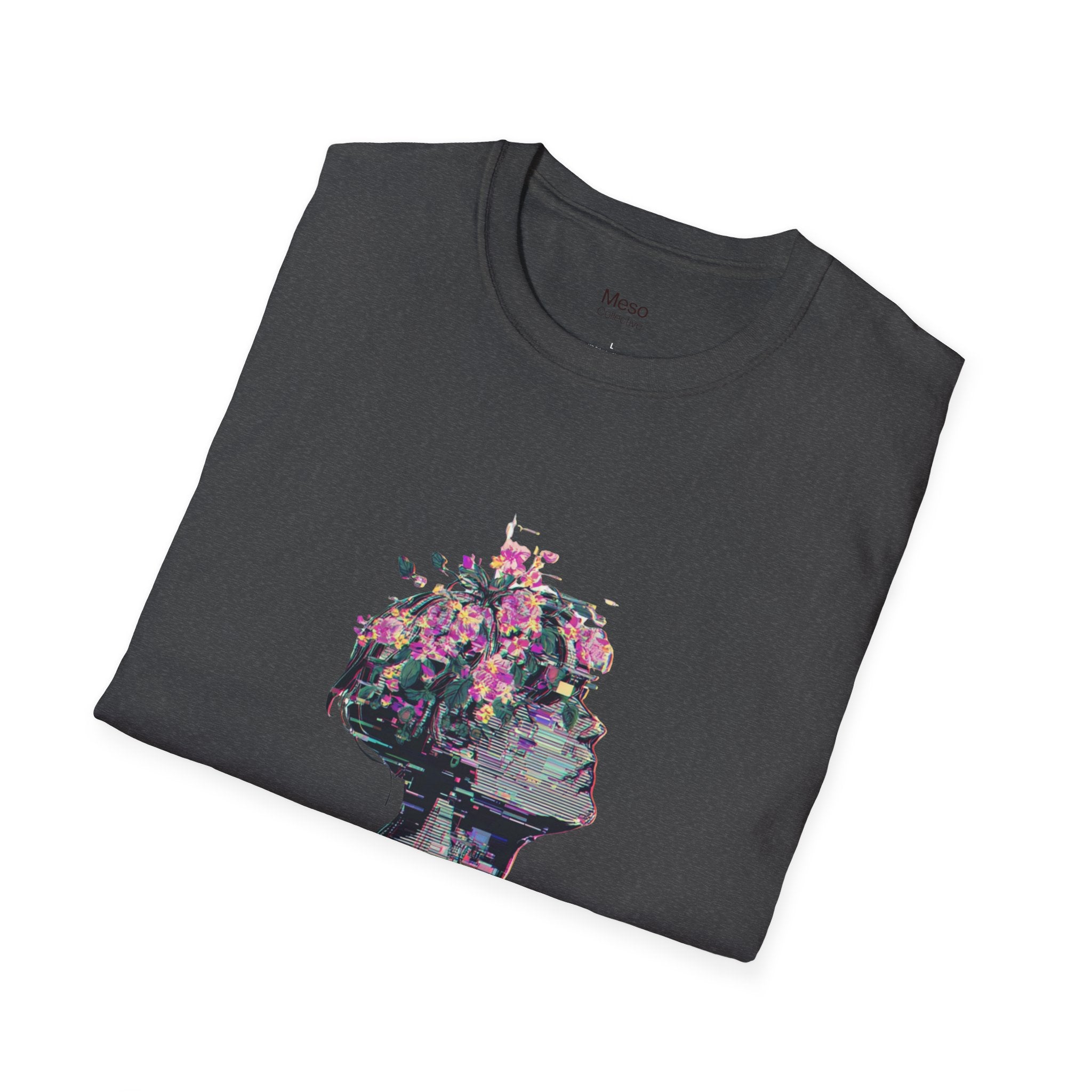 Hope floral bust graphic T-Shirt | silhouette art, glitch collage
