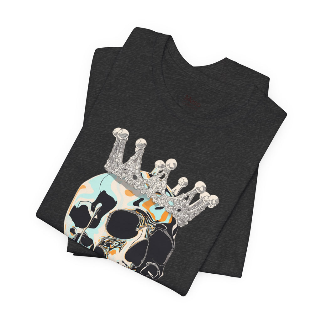 Skull Crown Graphic Tee — Dripping Art Skull T-Shirt