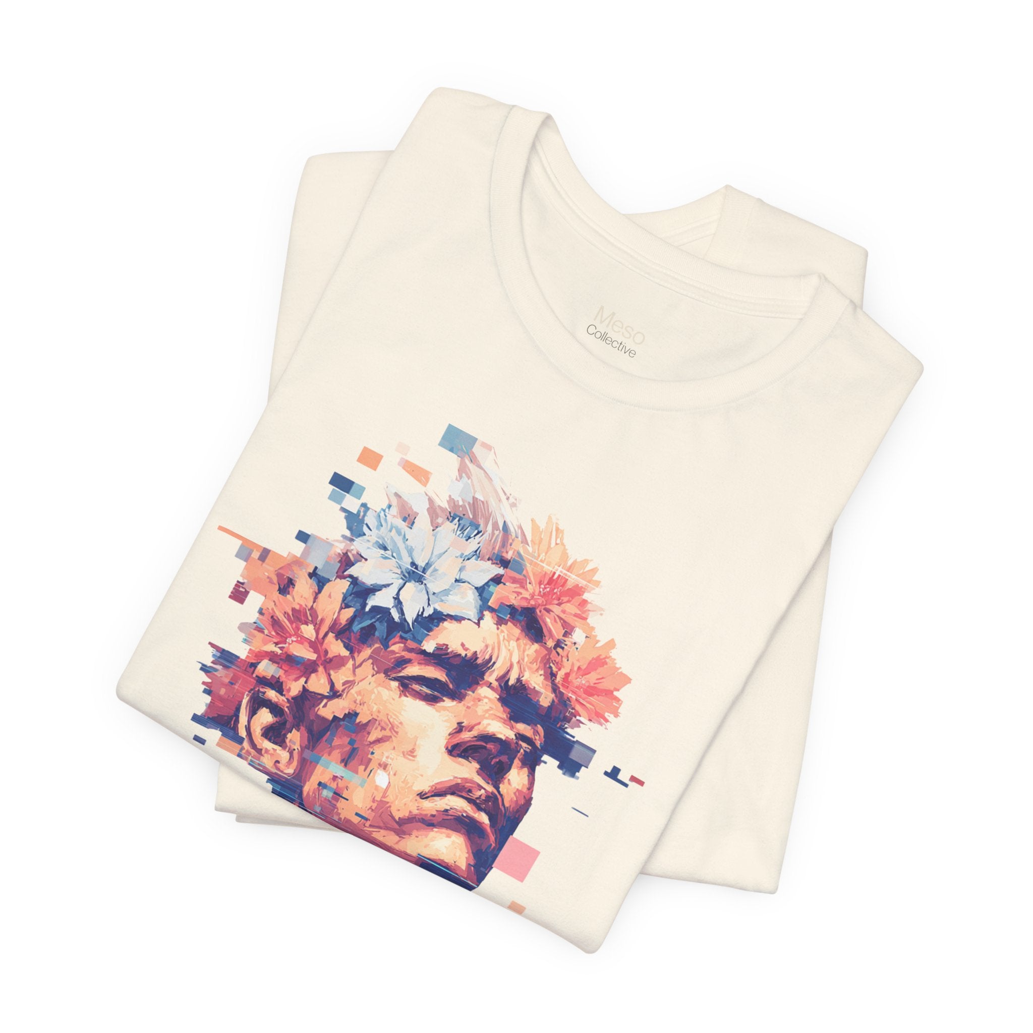 IDGAF Statue Bust Graphic Tee | Glitched Classical Sculpture T-Shirt