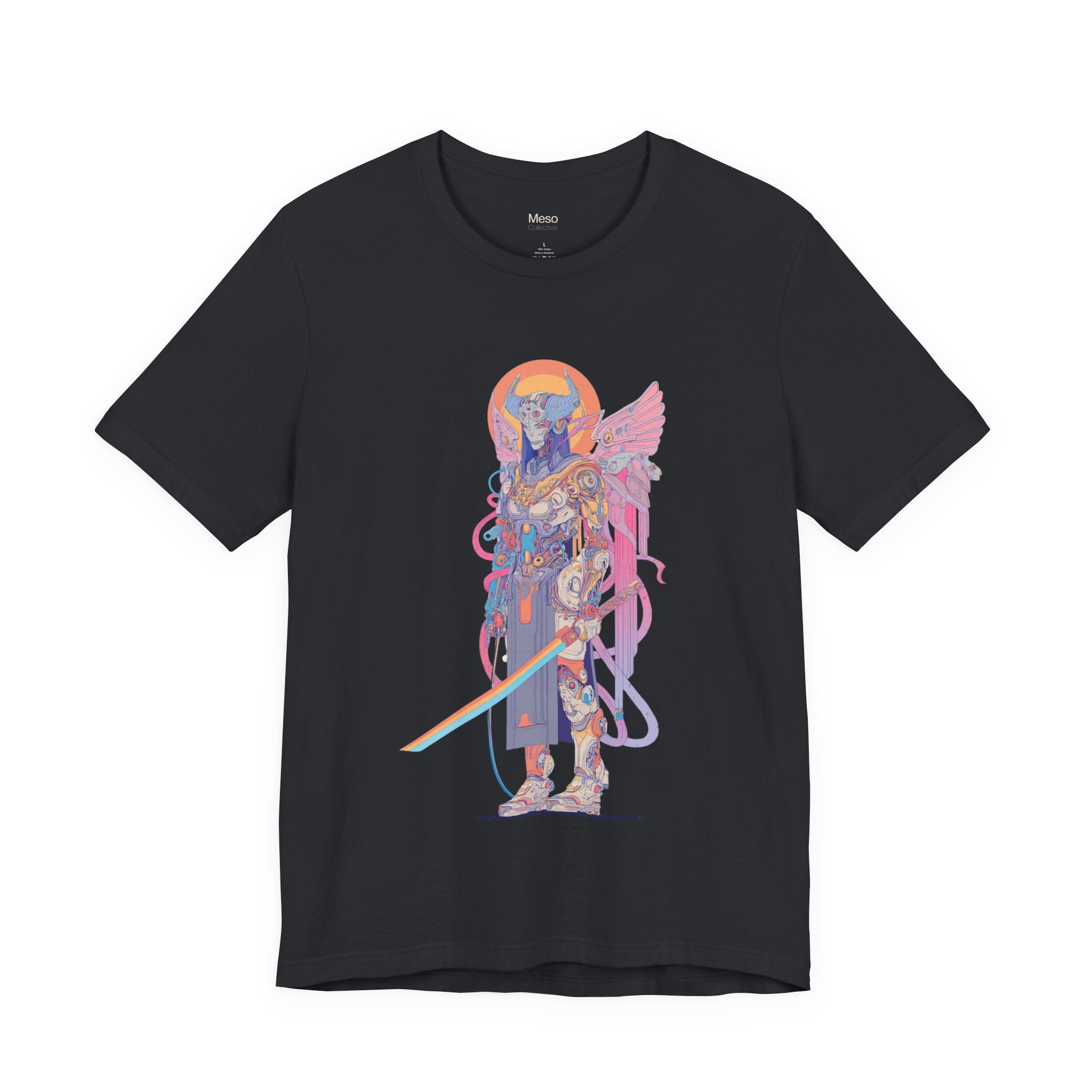Celestial Warrior with Sword T-Shirt | Angelic Armor Illustration