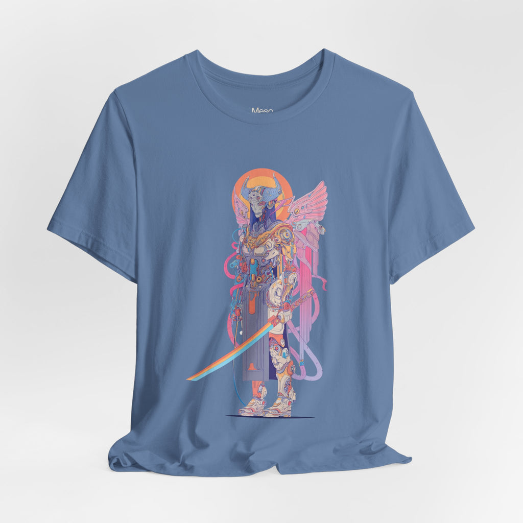 Celestial Warrior with Sword T-Shirt | Angelic Armor Illustration
