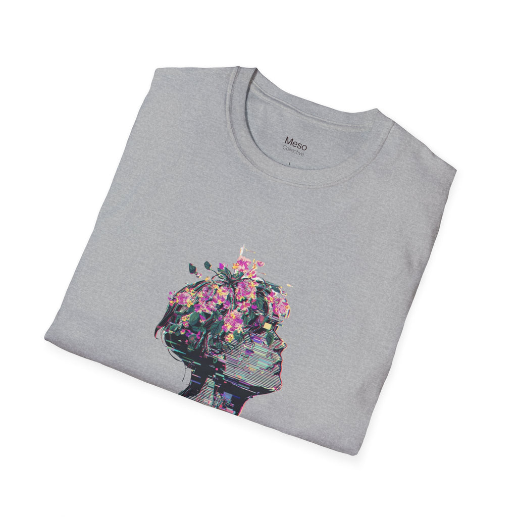 Hope floral bust graphic T-Shirt | silhouette art, glitch collage