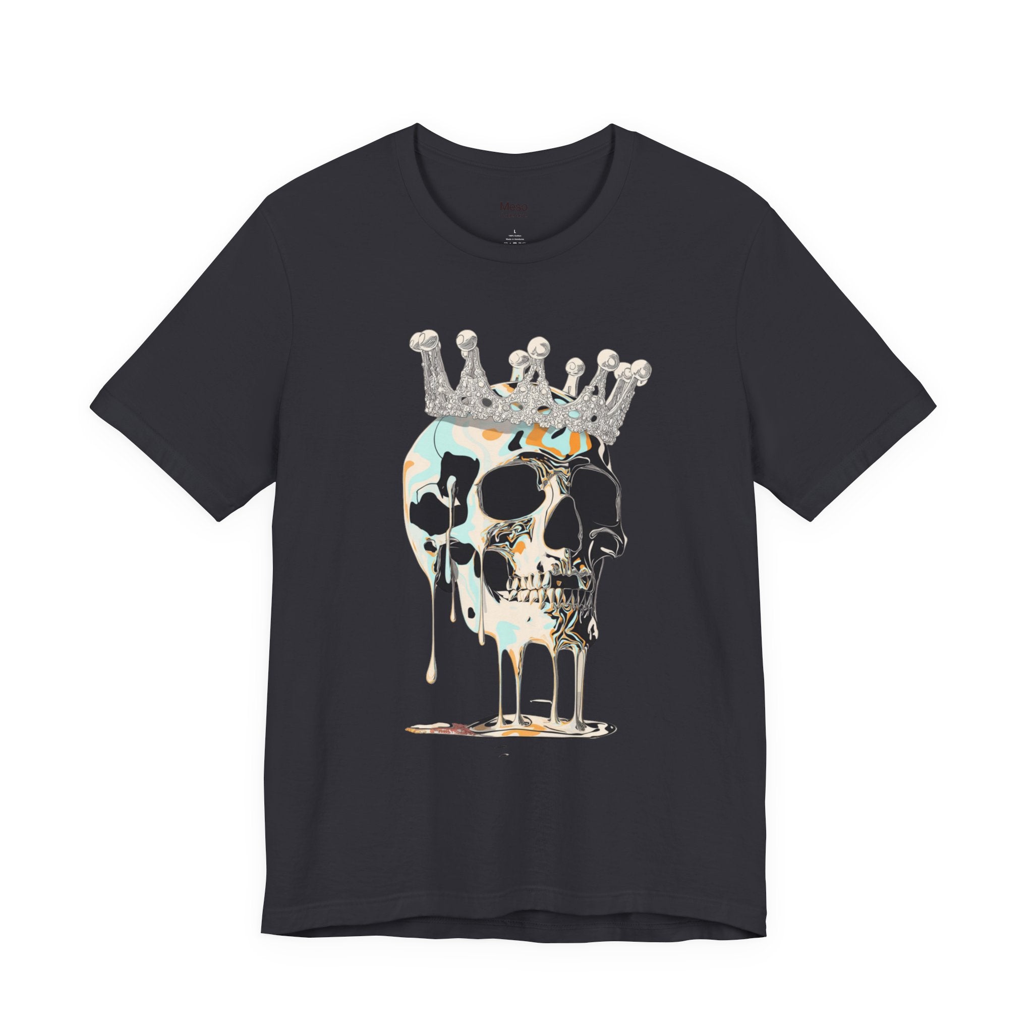 Skull Crown Graphic Tee — Dripping Art Skull T-Shirt