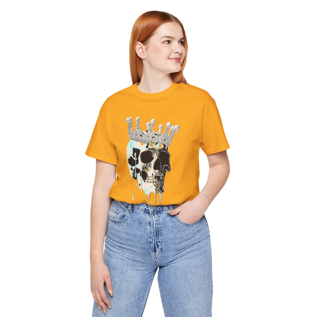 Skull Crown Graphic Tee — Dripping Art Skull T-Shirt