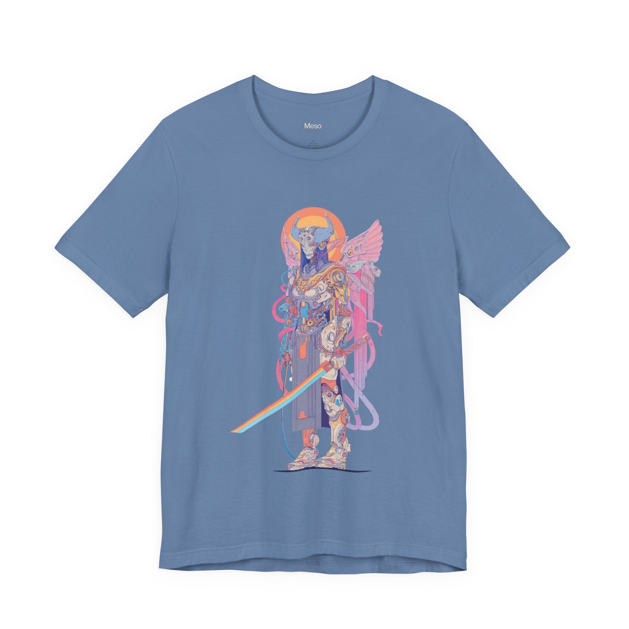 Celestial Warrior with Sword T-Shirt | Angelic Armor Illustration
