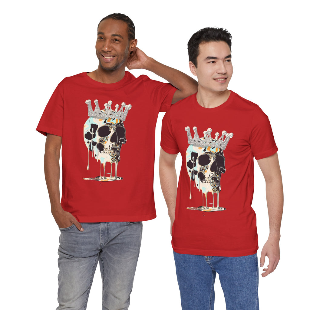 Skull Crown Graphic Tee — Dripping Art Skull T-Shirt