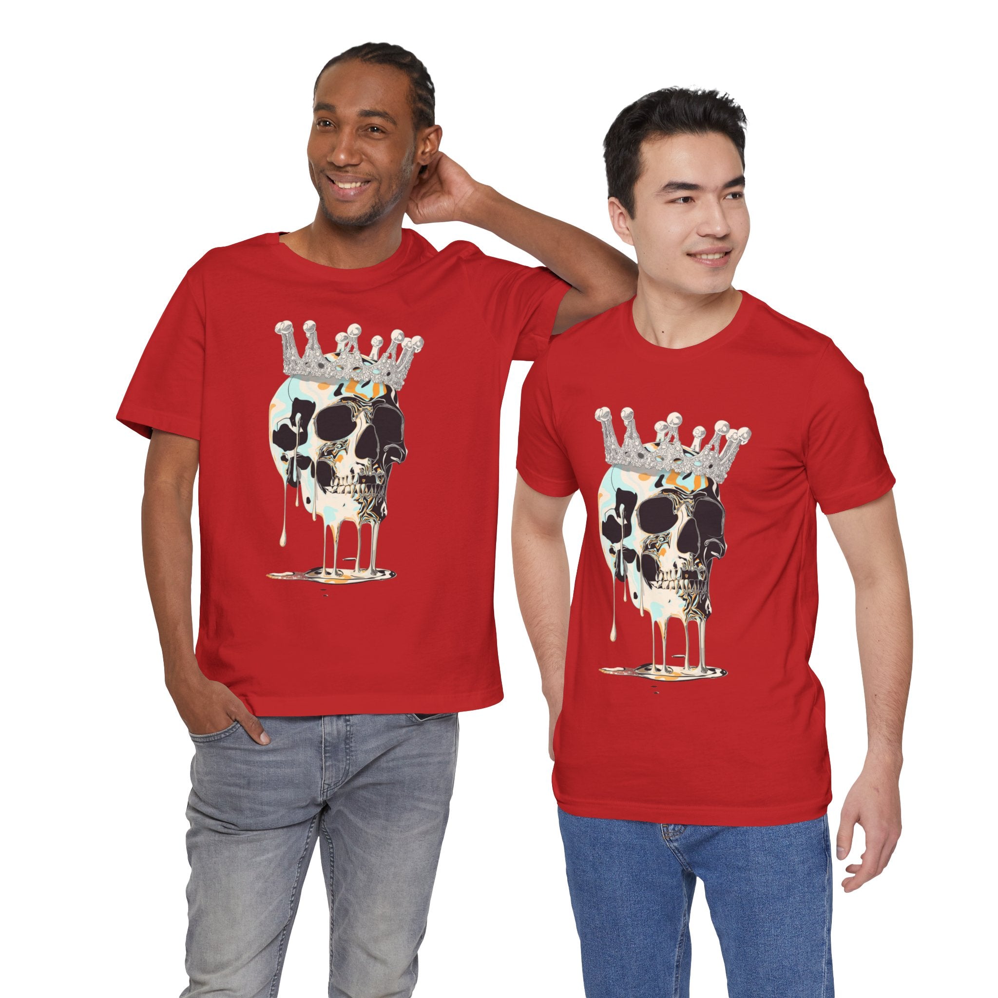 Skull Crown Graphic Tee — Dripping Art Skull T-Shirt