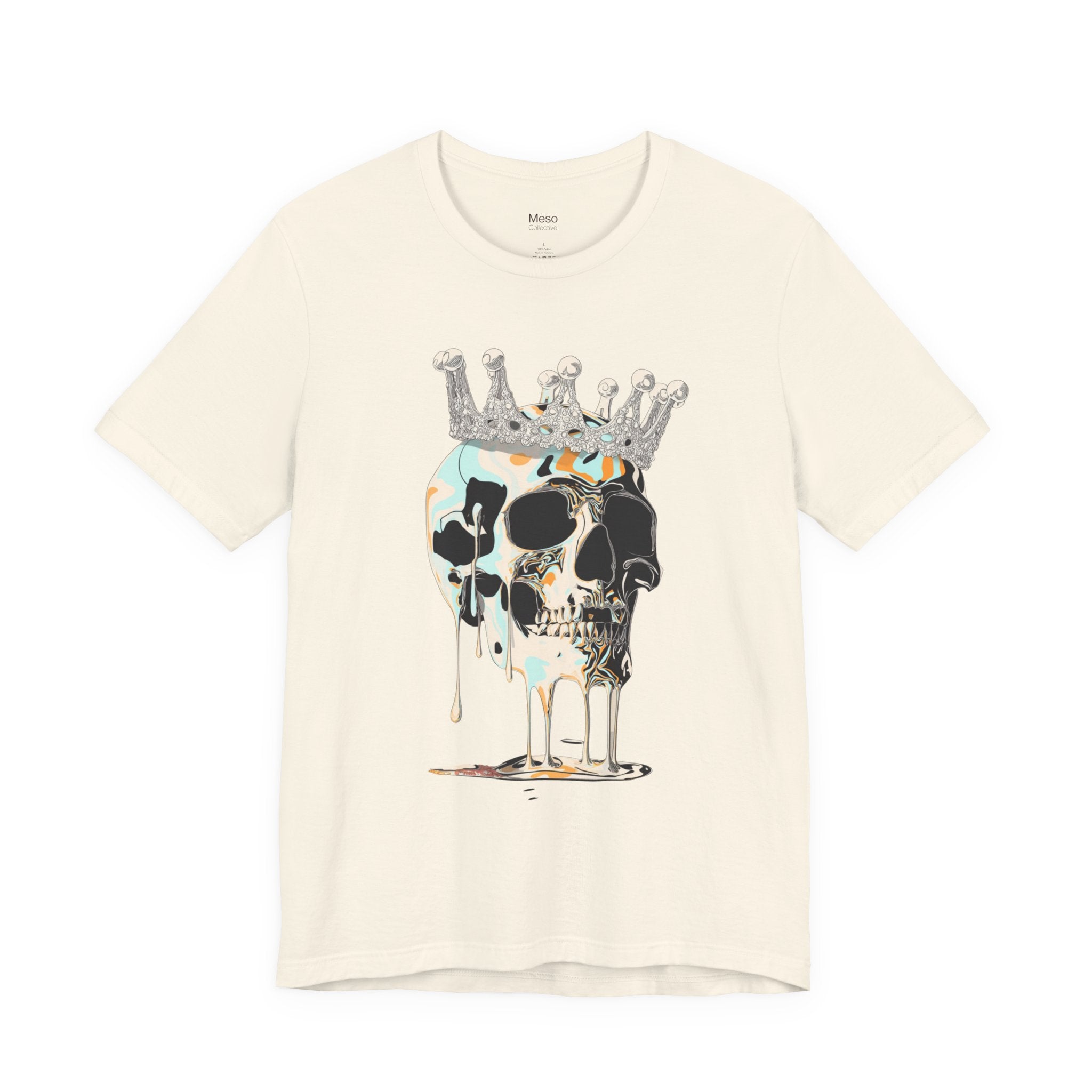 Skull Crown Graphic Tee — Dripping Art Skull T-Shirt