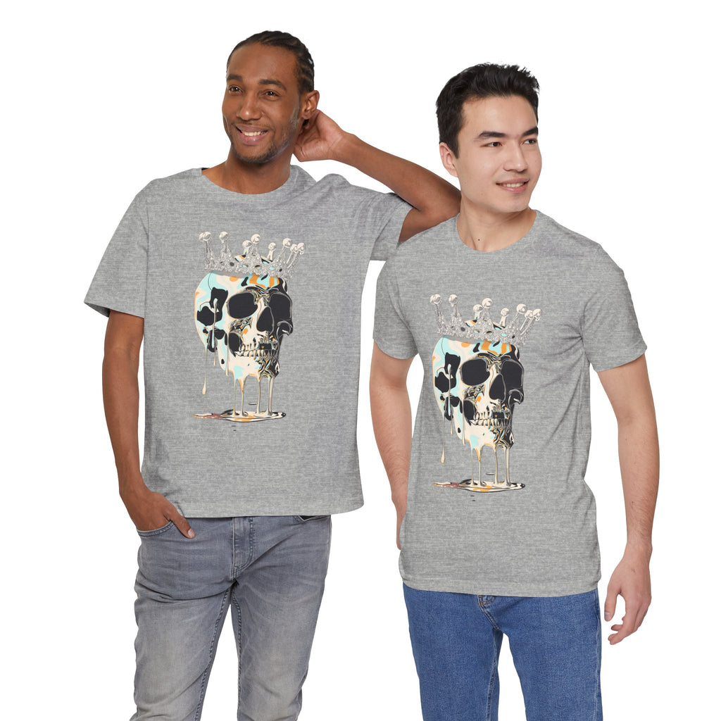 Skull Crown Graphic Tee — Dripping Art Skull T-Shirt