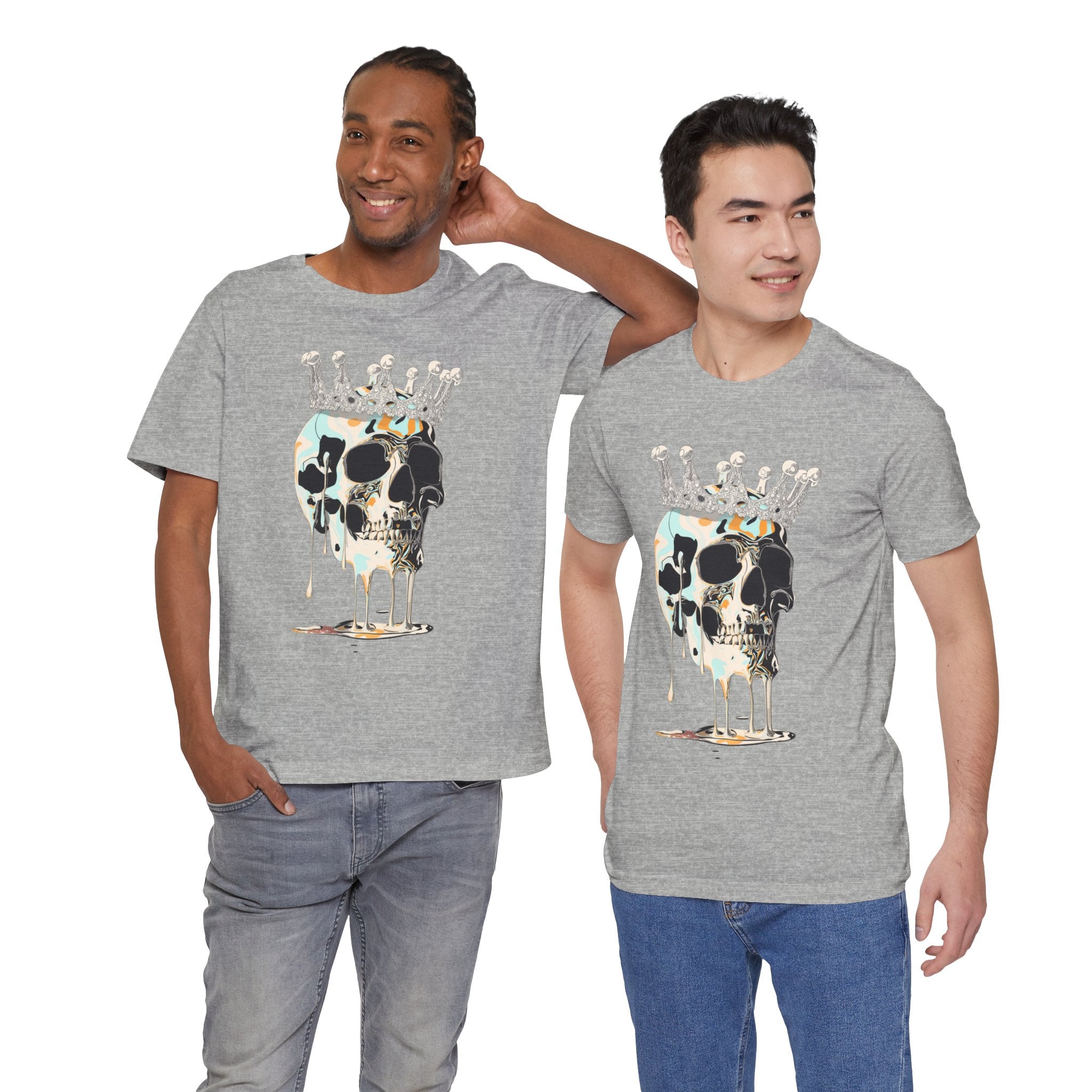 Skull Crown Graphic Tee — Dripping Art Skull T-Shirt