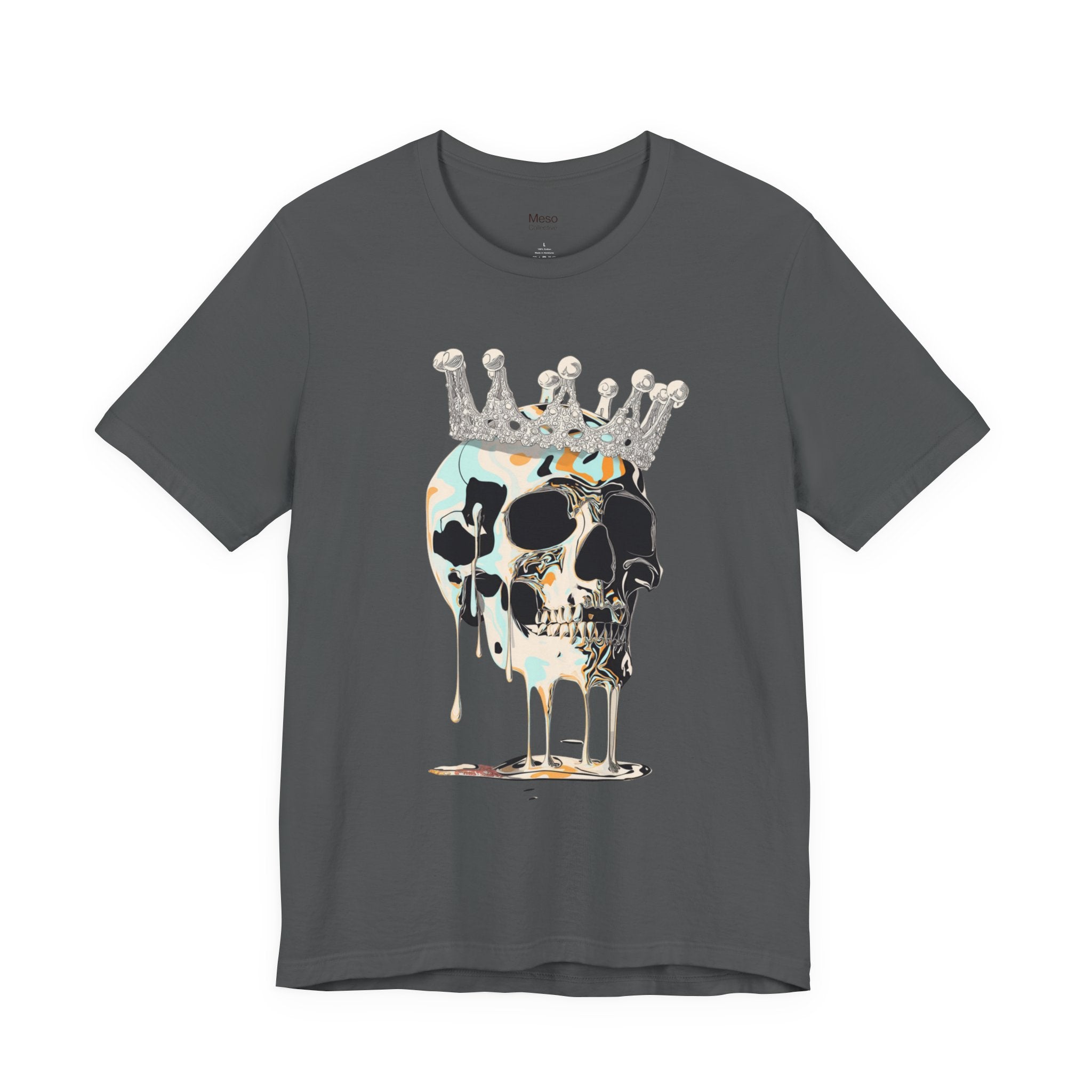 Skull Crown Graphic Tee — Dripping Art Skull T-Shirt
