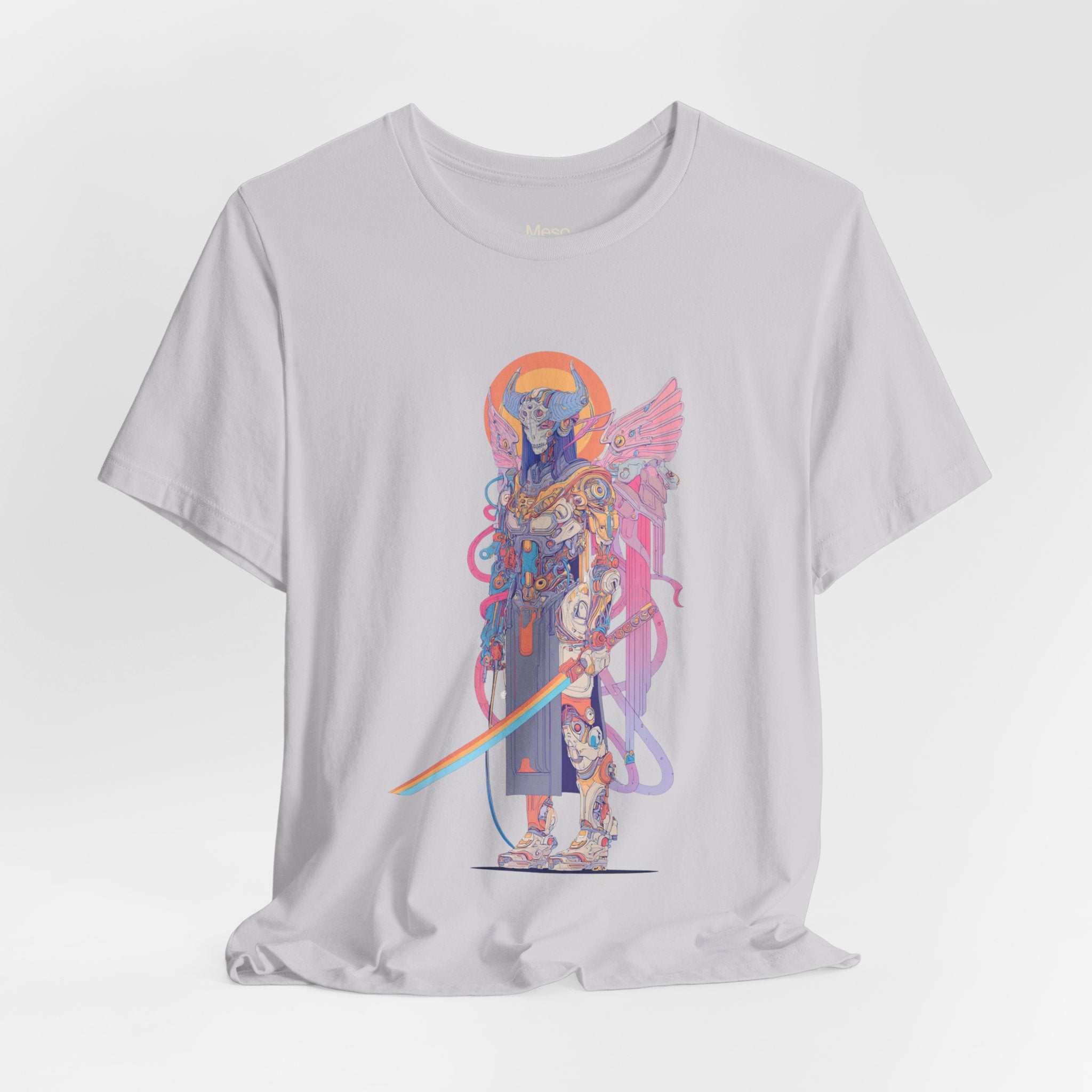 Celestial Warrior with Sword T-Shirt | Angelic Armor Illustration