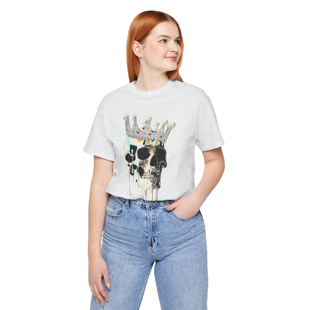 Skull Crown Graphic Tee — Dripping Art Skull T-Shirt