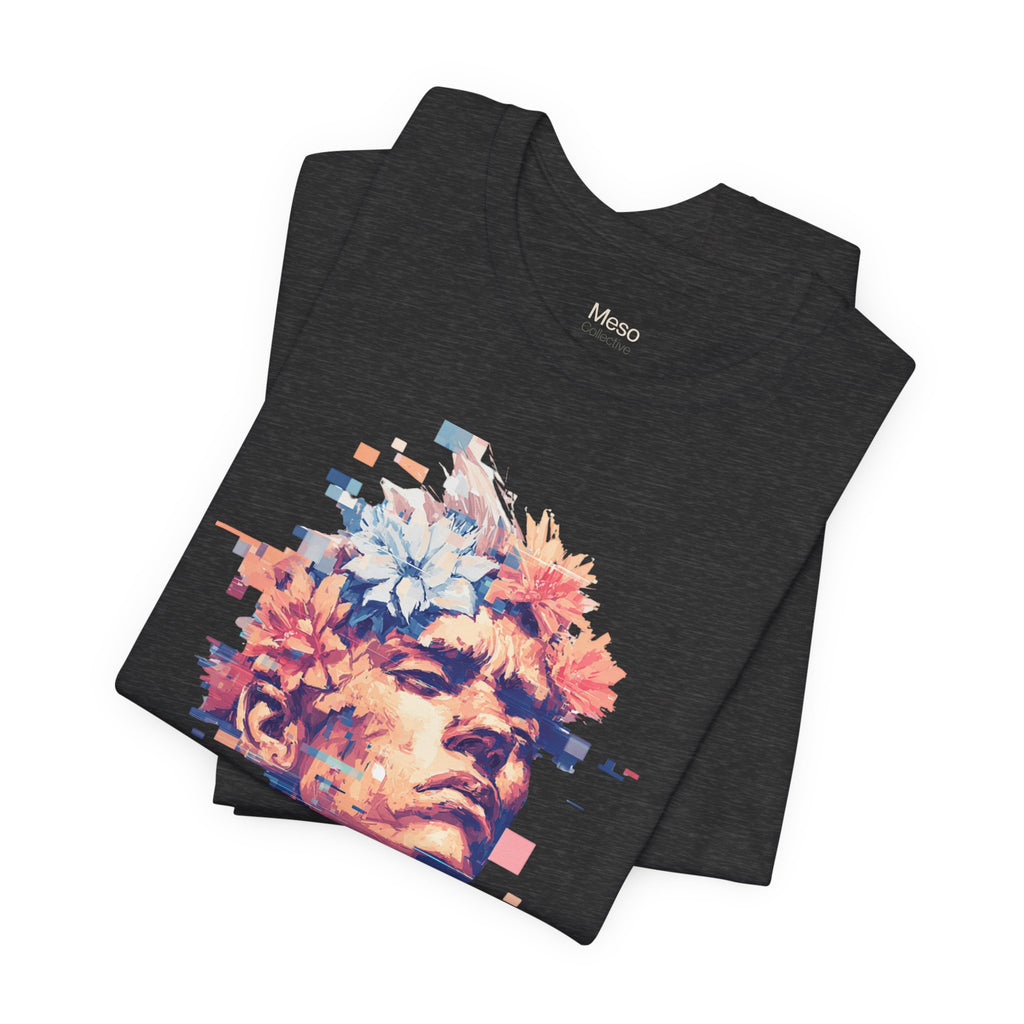 IDGAF Statue Bust Graphic Tee | Glitched Classical Sculpture T-Shirt