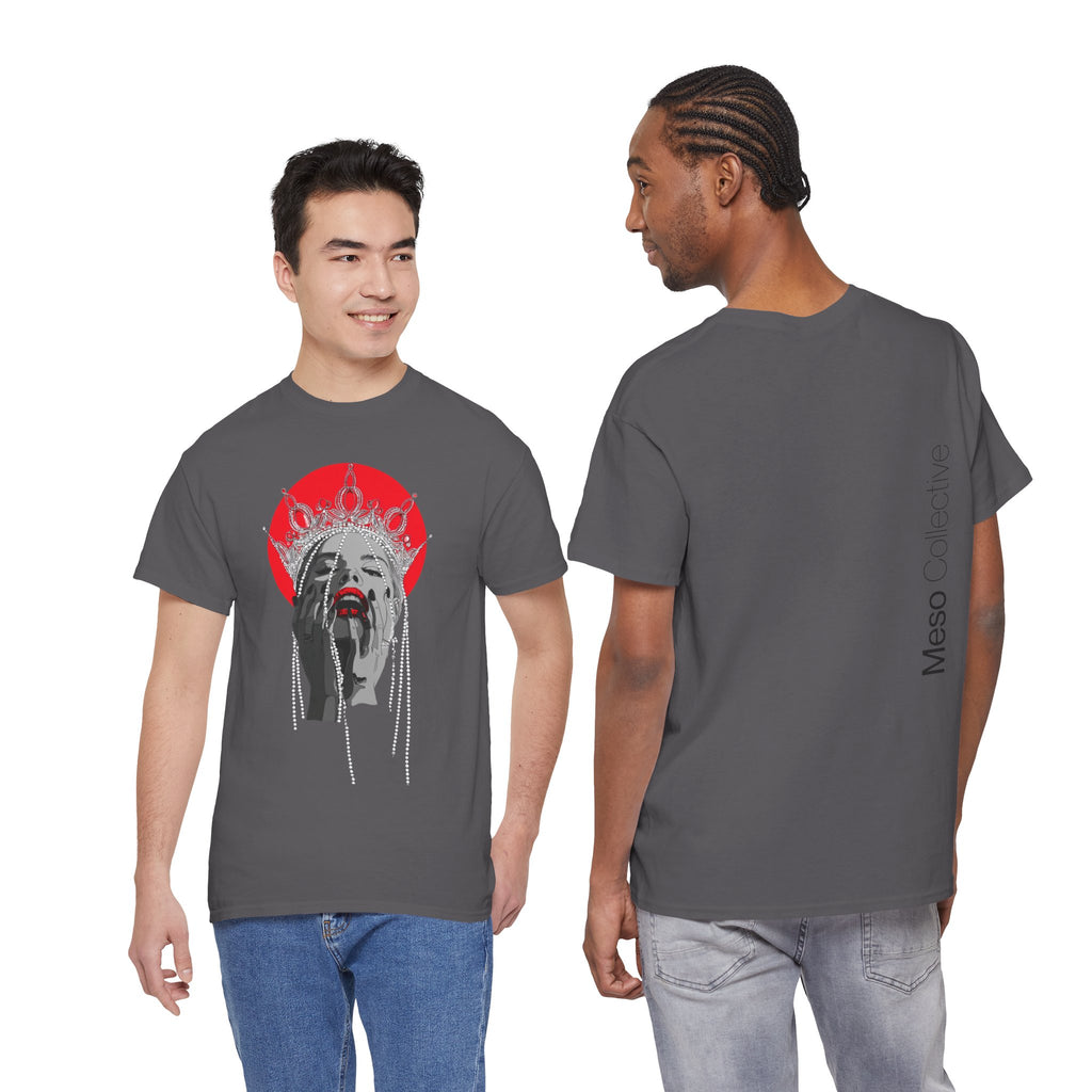 Crowned Scream Graphic Tee — Red Halo Portrait T-Shirt