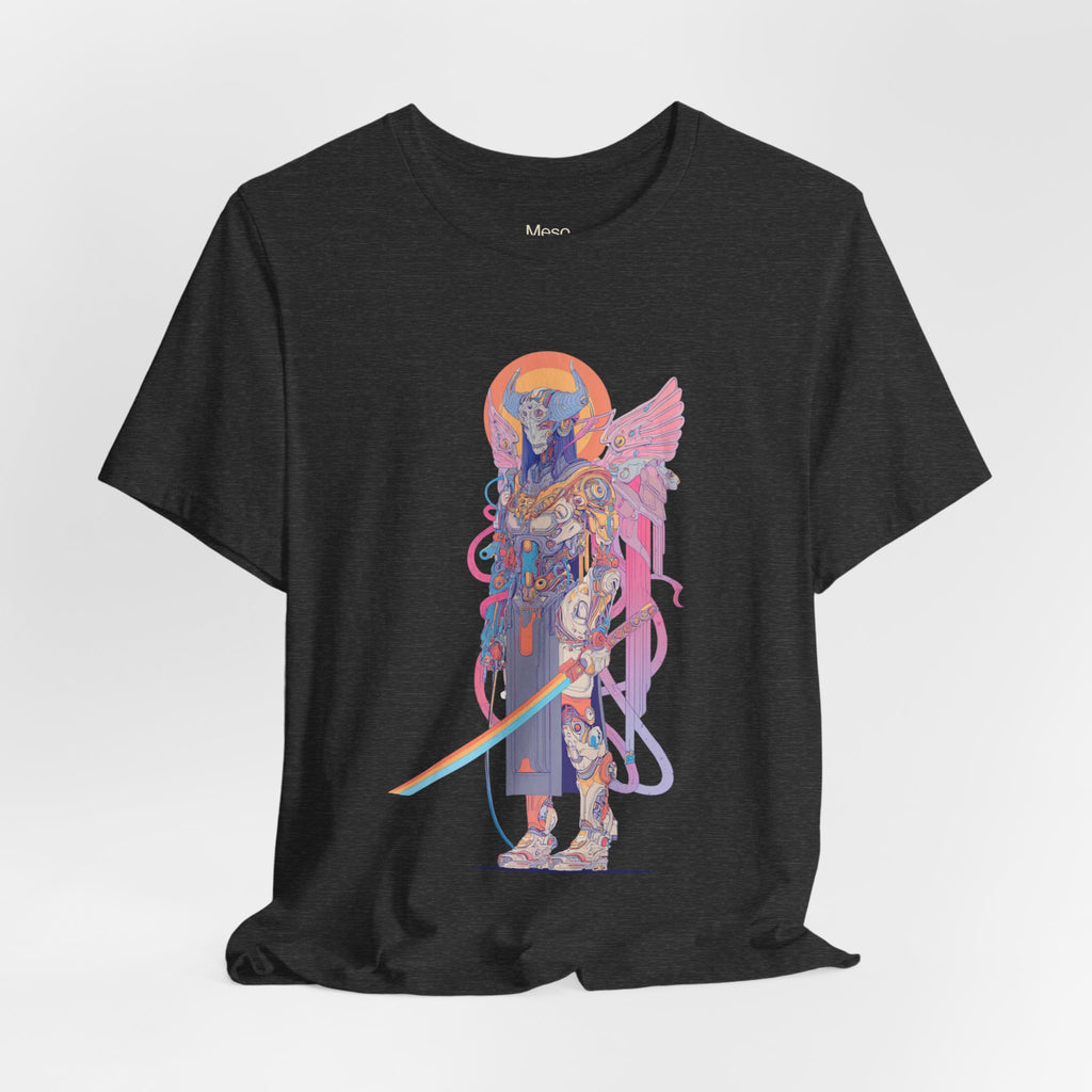 Celestial Warrior with Sword T-Shirt | Angelic Armor Illustration