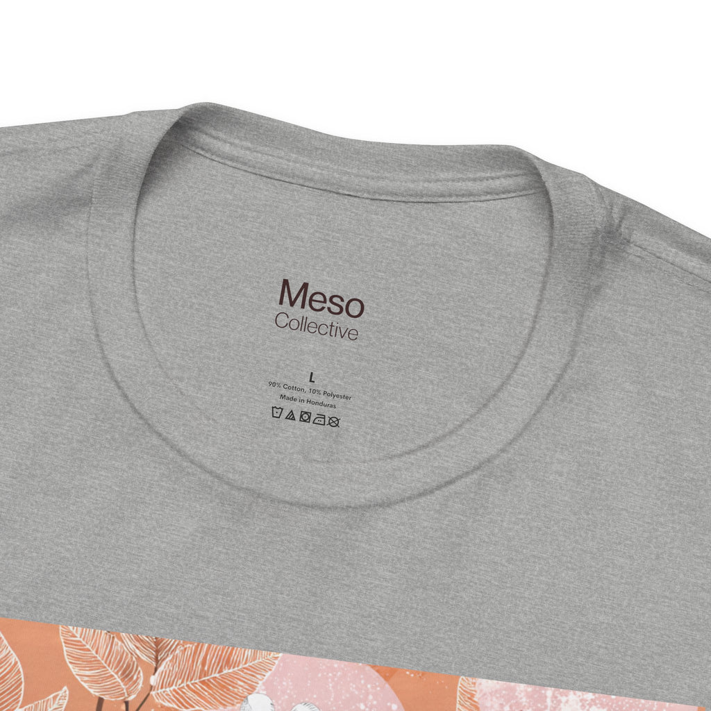 Artistic Coral Portrait Tee — Abstract Floral Woman Graphic T-Shirt