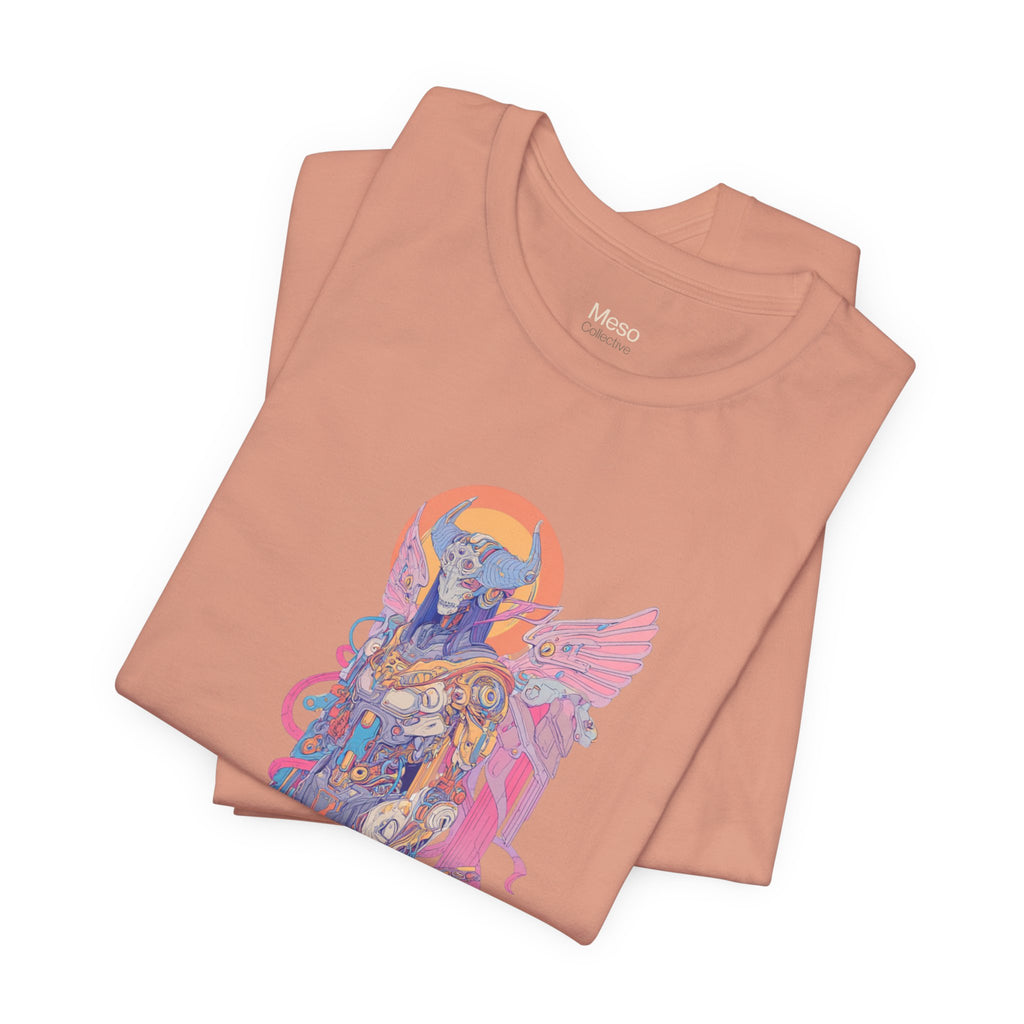 Celestial Warrior with Sword T-Shirt | Angelic Armor Illustration