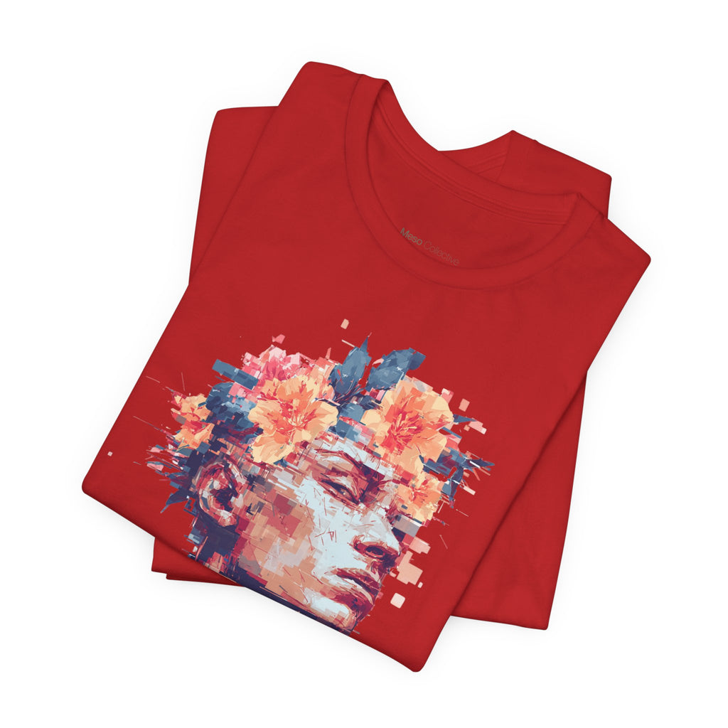 Floral Bust Portrait IDGAF T-Shirt | Artistic Statue Head Tee
