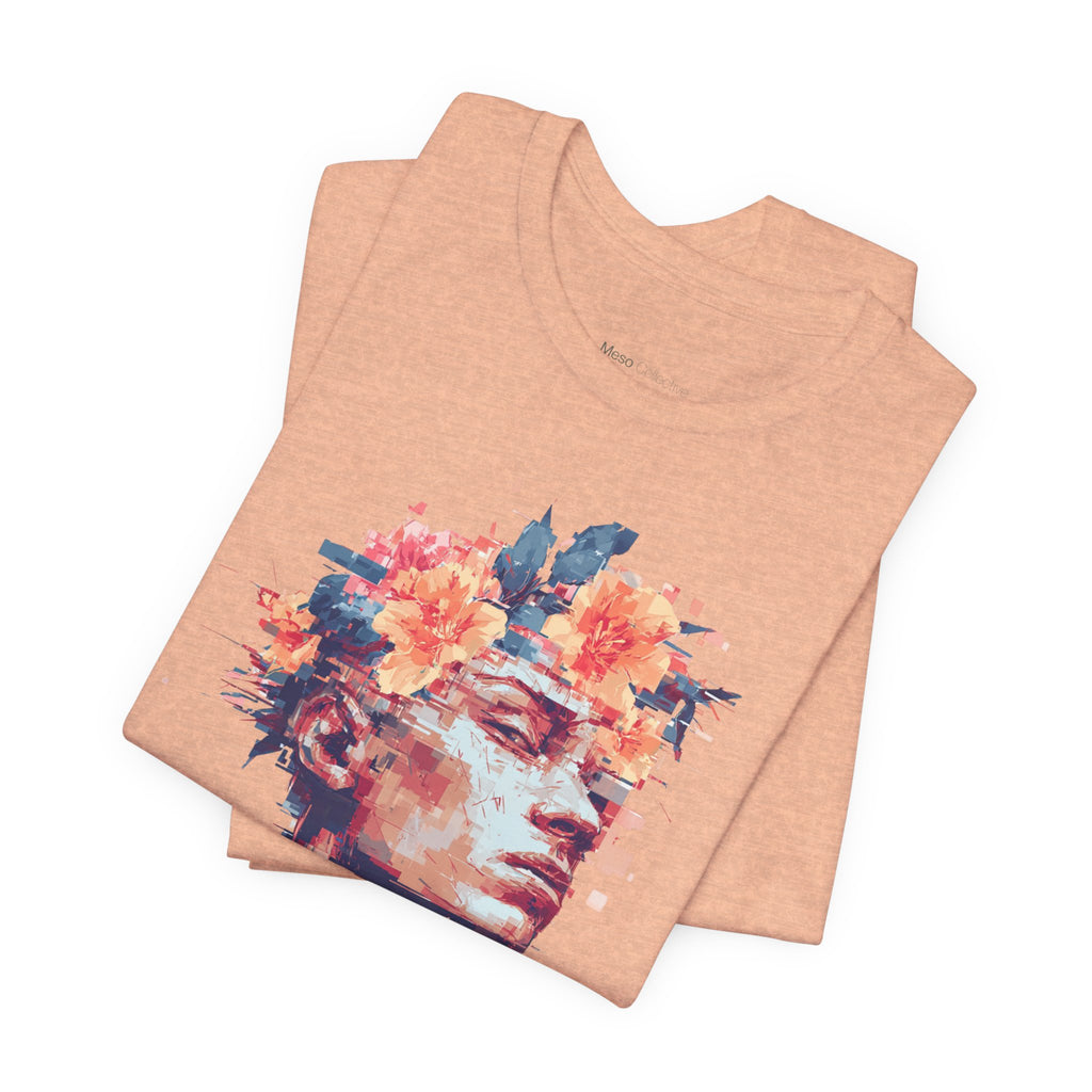 Floral Bust Portrait IDGAF T-Shirt | Artistic Statue Head Tee