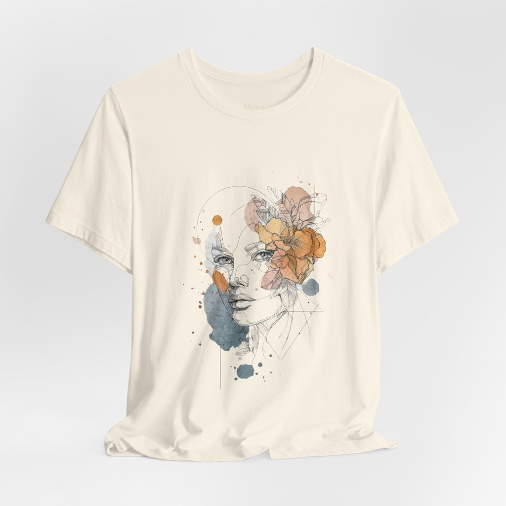 Floral Watercolor Face Tee | T-Shirt