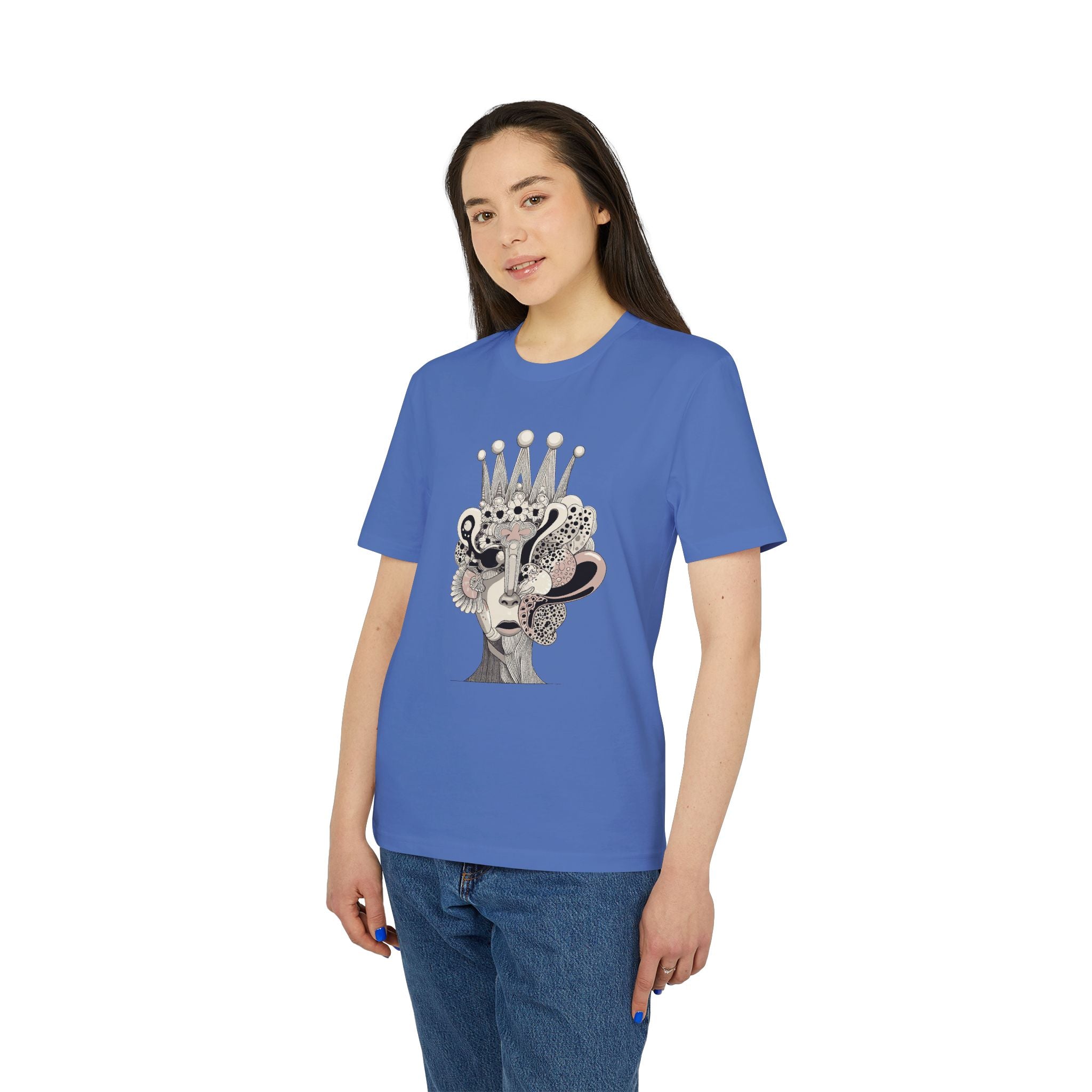 Limited Edition: Artistic Crowned Portrait T-Shirt — Surreal Feminine Collage Tee