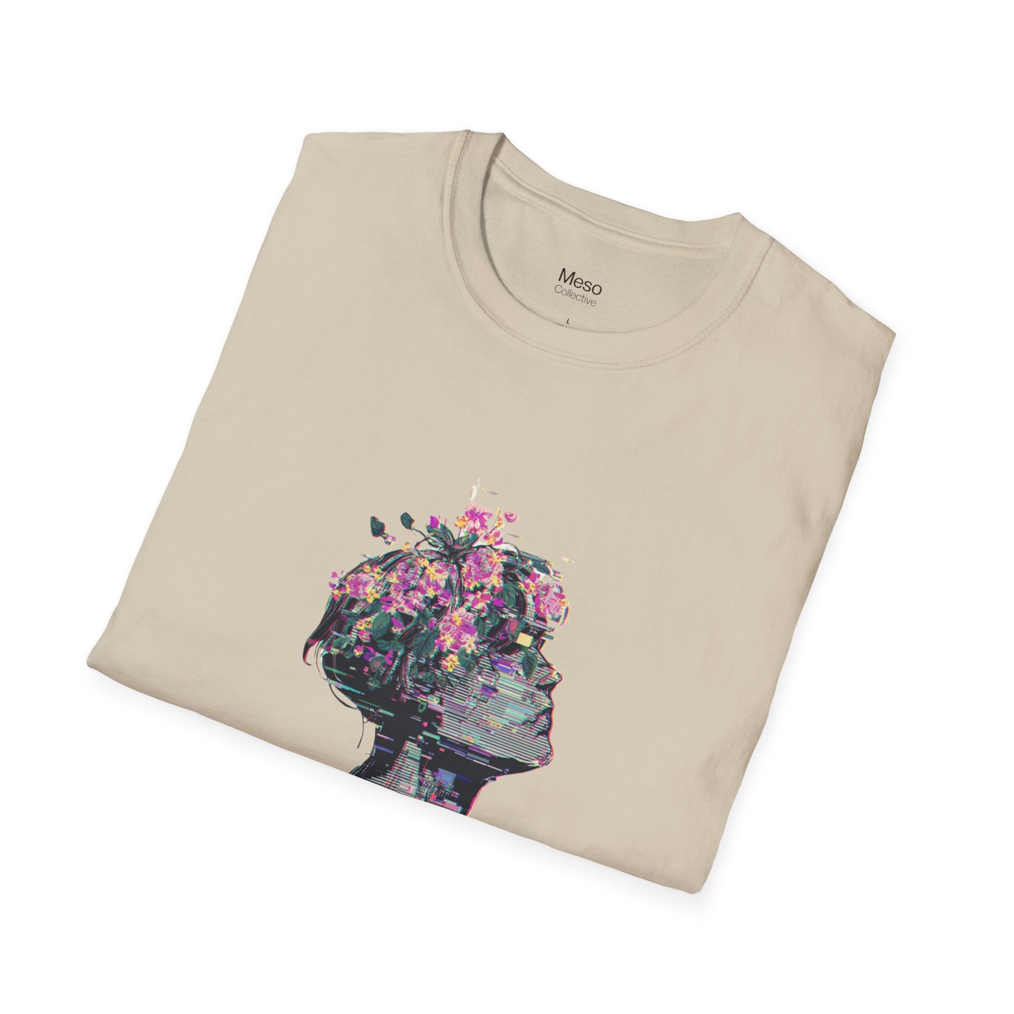 Hope floral bust graphic T-Shirt | silhouette art, glitch collage