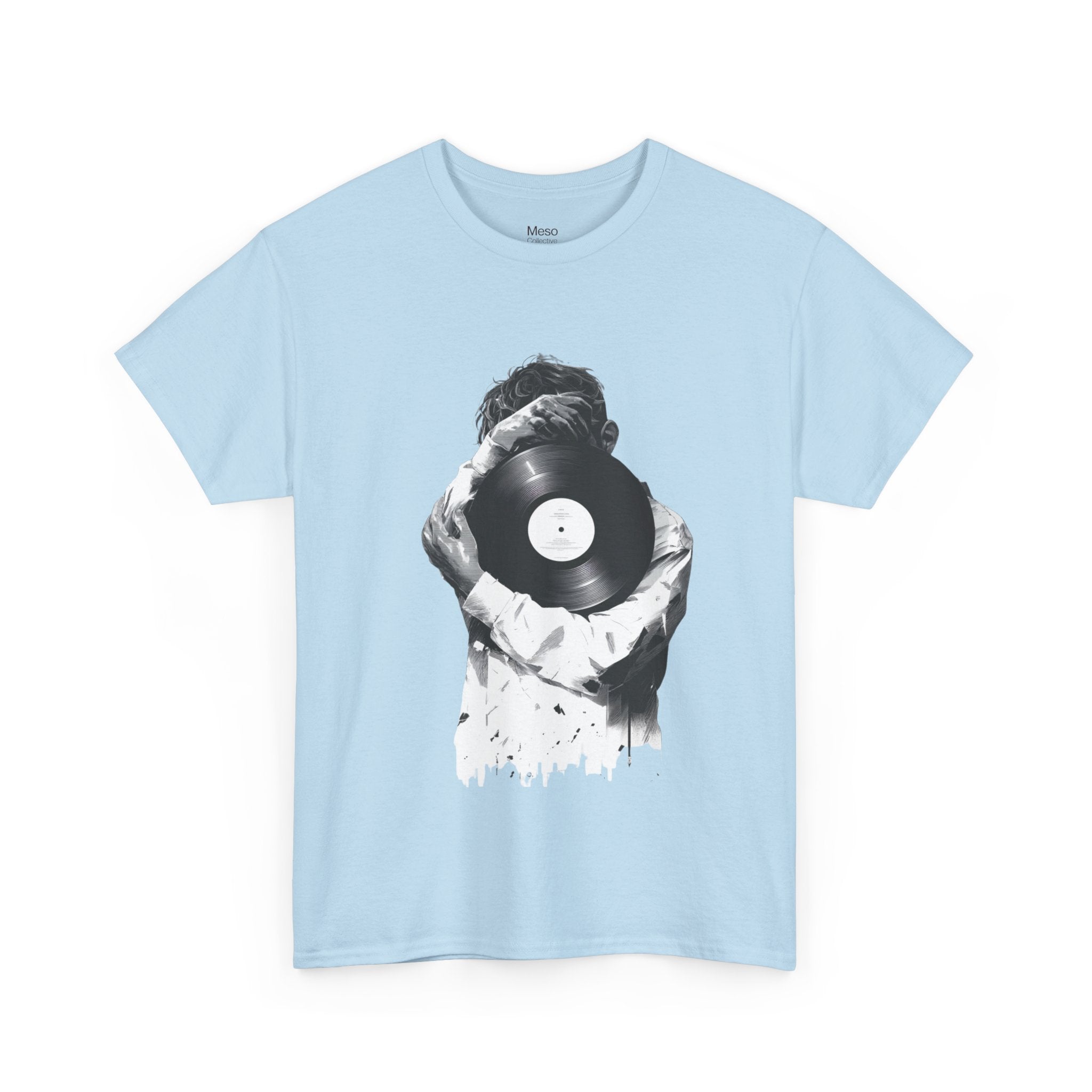 Vinyl Record Face Tee | Music DJ Graphic Shirt, Black White Retro Design