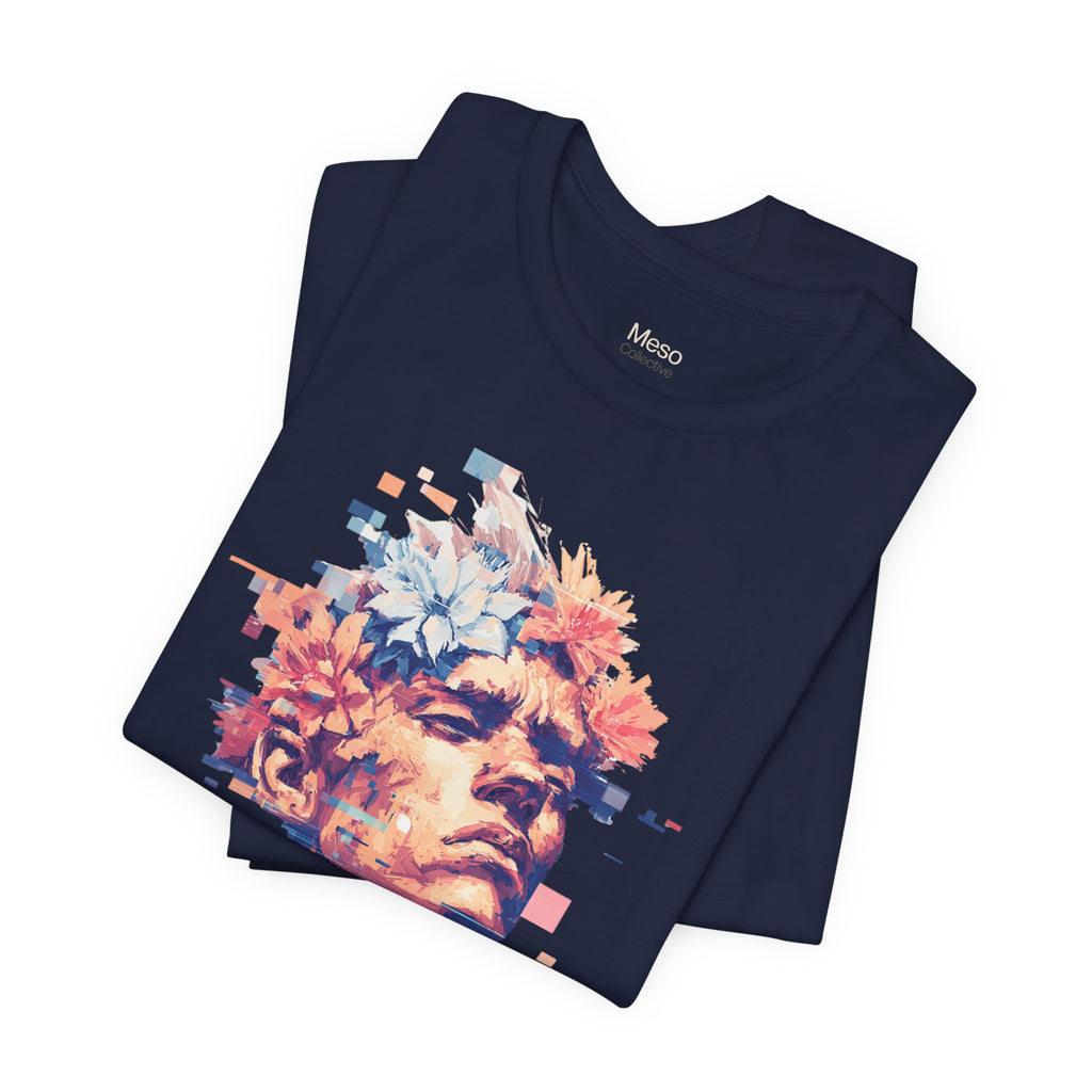 IDGAF Statue Bust Graphic Tee | Glitched Classical Sculpture T-Shirt