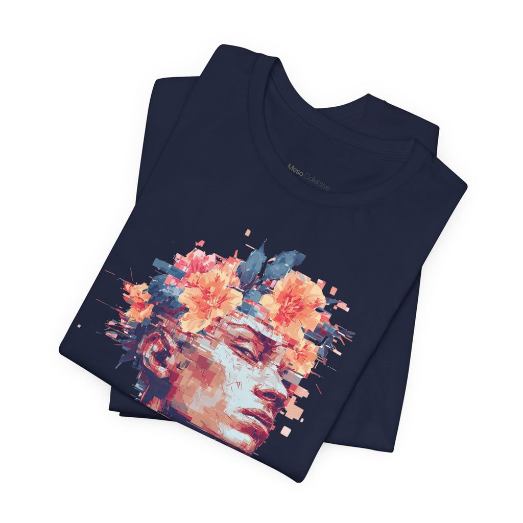 Floral Bust Portrait IDGAF T-Shirt | Artistic Statue Head Tee
