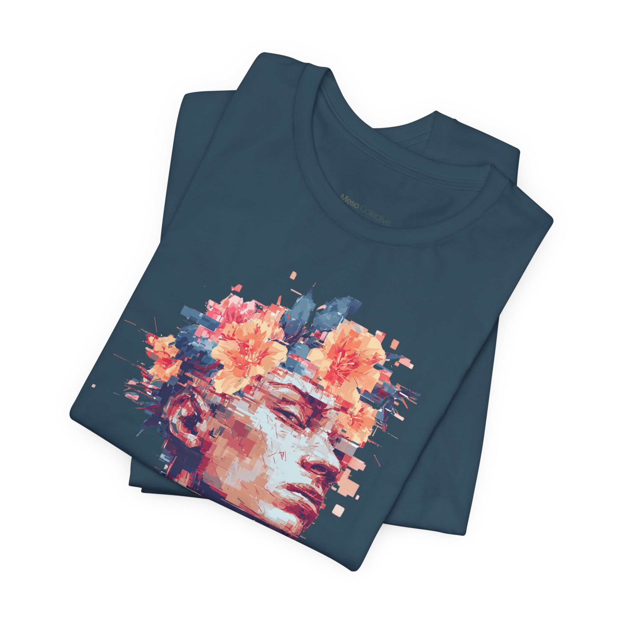 Floral Bust Portrait IDGAF T-Shirt | Artistic Statue Head Tee