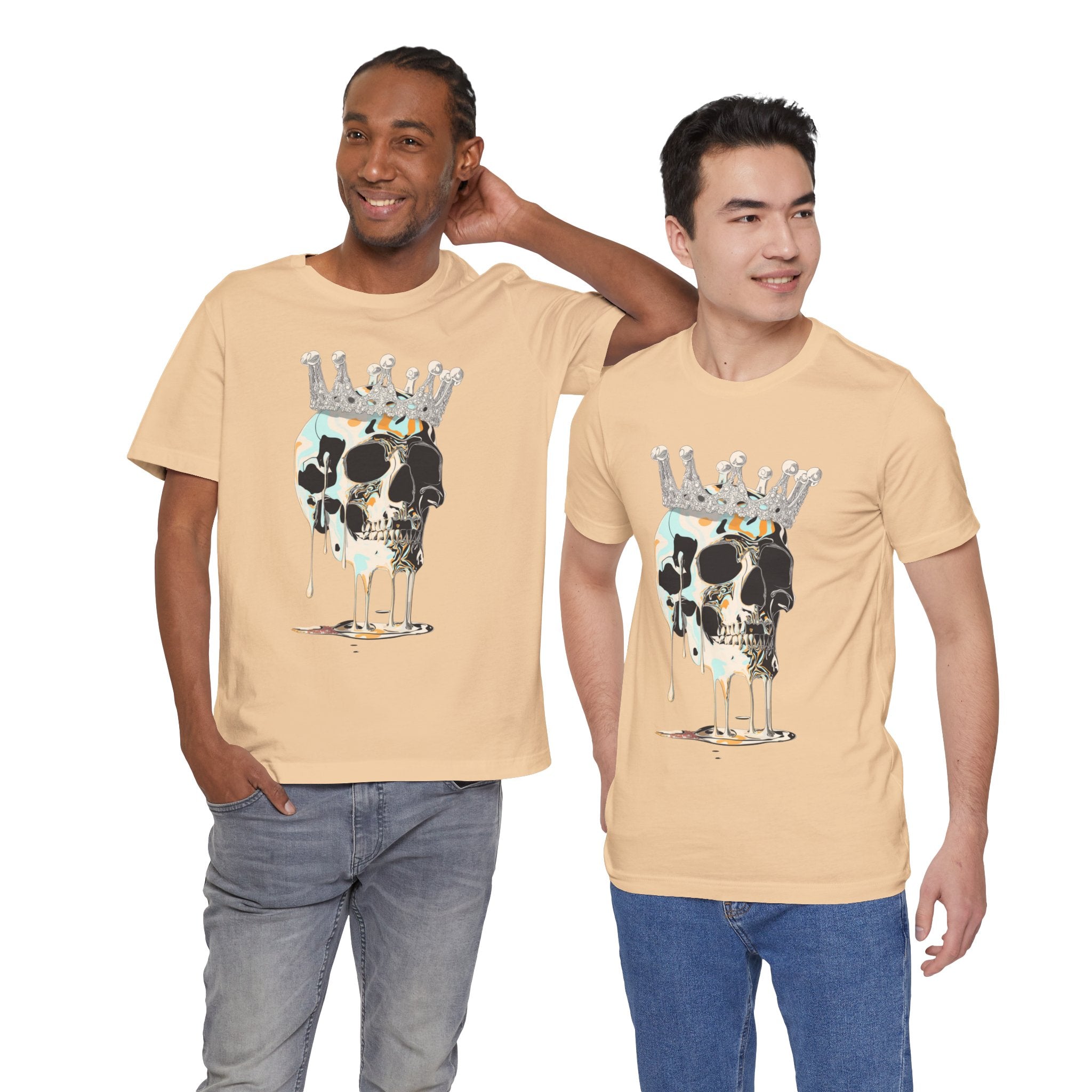 Skull Crown Graphic Tee — Dripping Art Skull T-Shirt