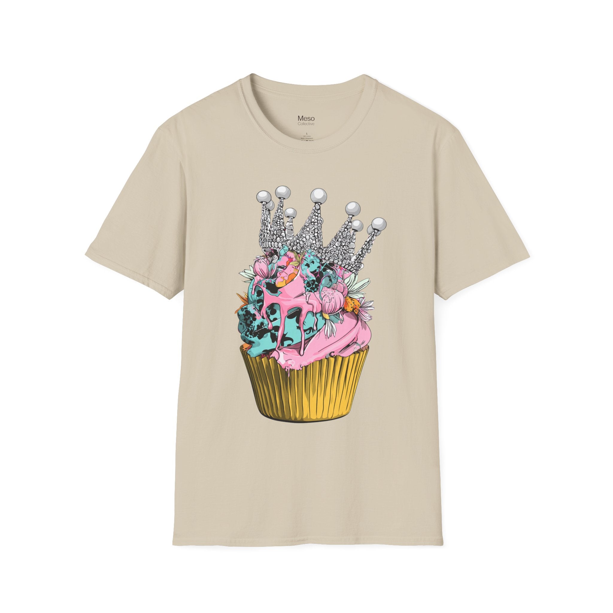 Cupcake with Crown T-Shirt — Royal Dessert Graphic Tee